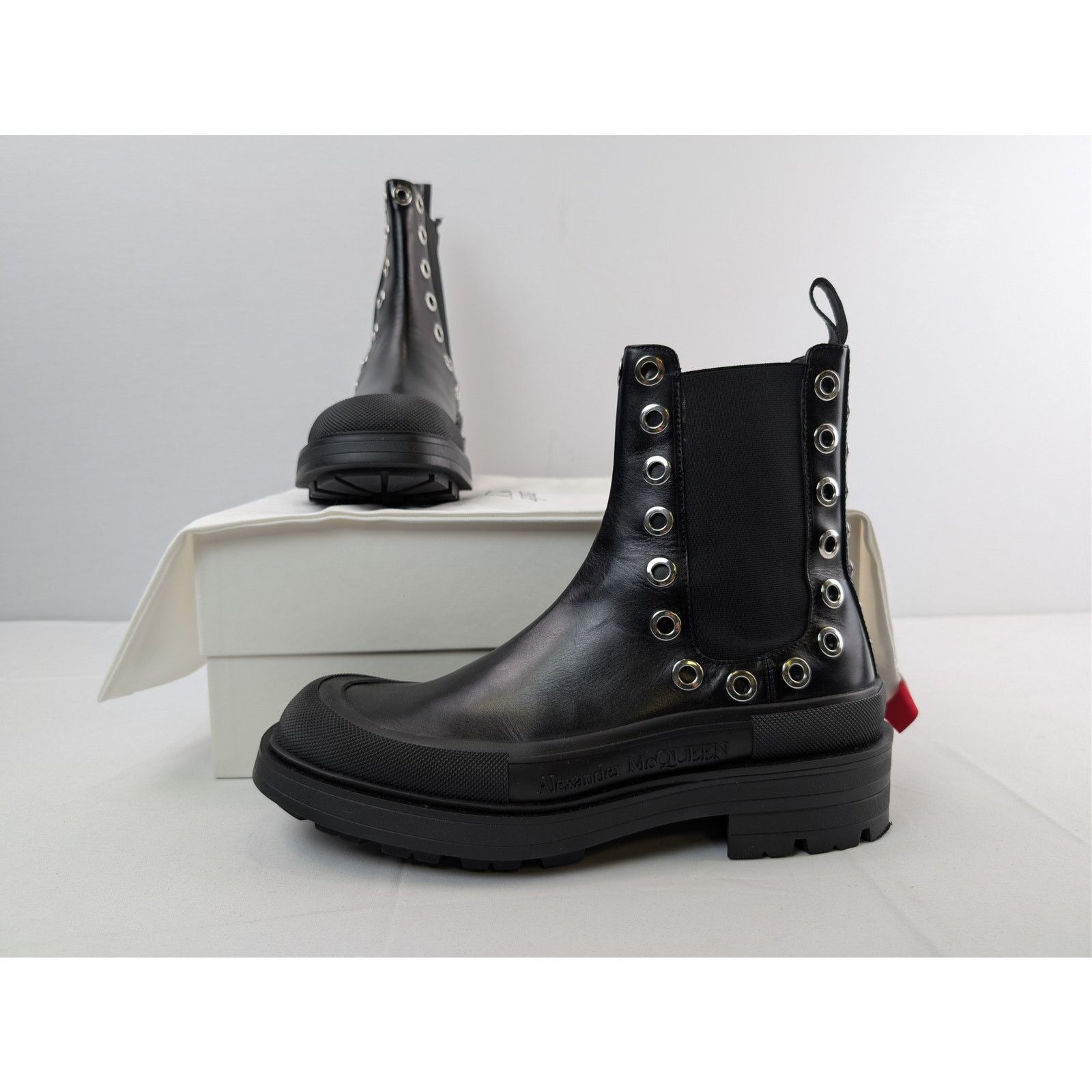 Alexander McQueen o1rshd1 Hardware Shoe Chelsea Boots in Black/Silver Size US 11 / EU 44 - 20 Thumbnail