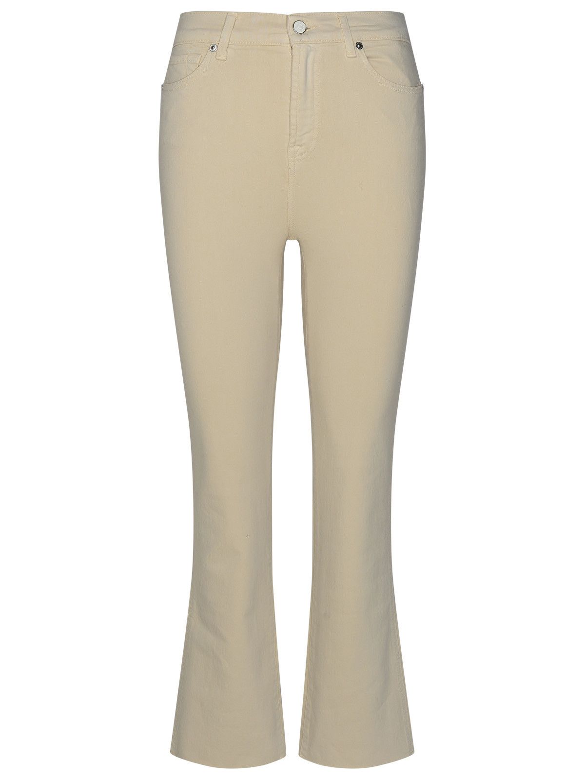 image of 7 For All Mankind 'hw Slim Kick' Beige Cotton Blend Jeans, Women's (Size 24)