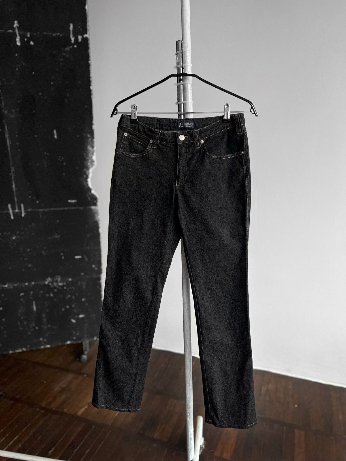 Armani × Emporio Armani Armani Jeans Womens Dark Gray Denim Straight Jeans Zipper Size 28" / US 6 / IT 42 - 3 Thumbnail