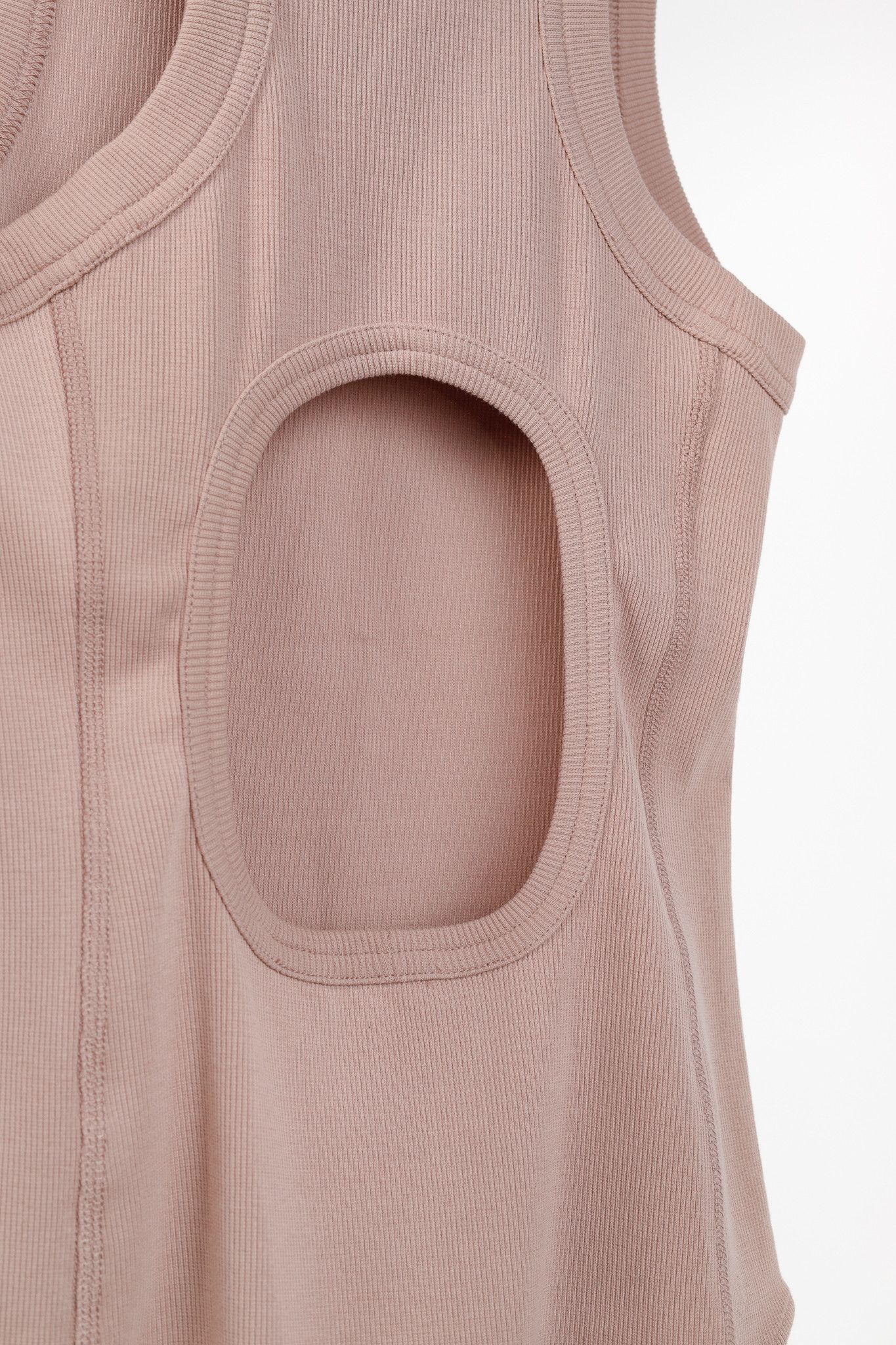 Tibi Tibi Toffee Ribbed T-Shirt Racerback Bodysuit Size S / US 4 / IT 40 - 7 Thumbnail