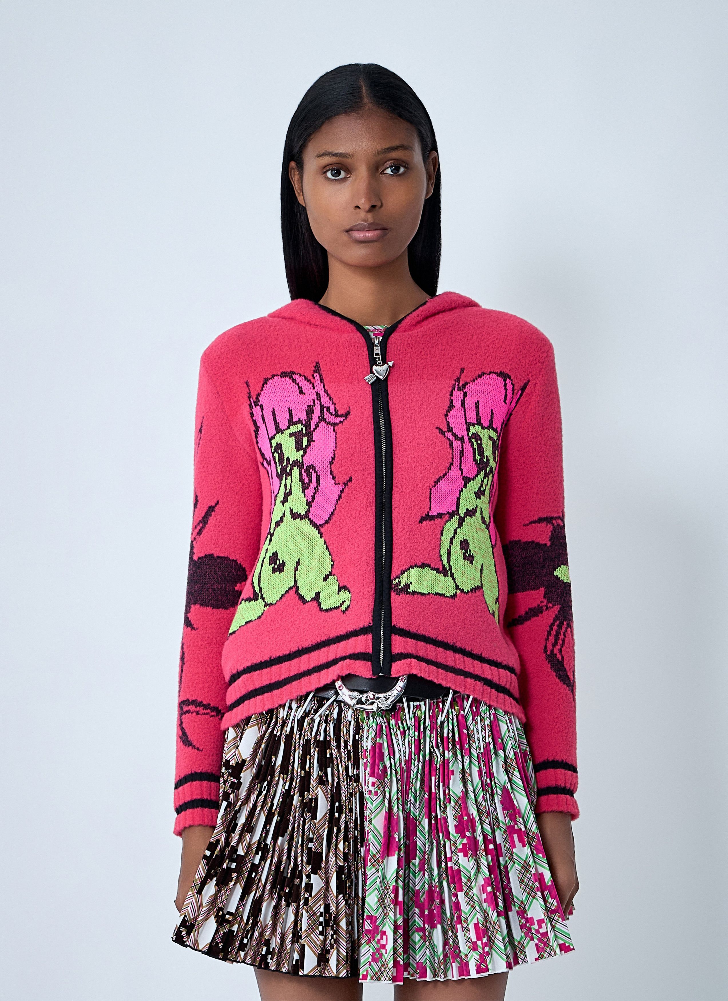 トップス Chopova Lowena Blue Knot Eye Hooded Chopova Lowena Bleu Knot Eye Cardigan Chopova Lowena