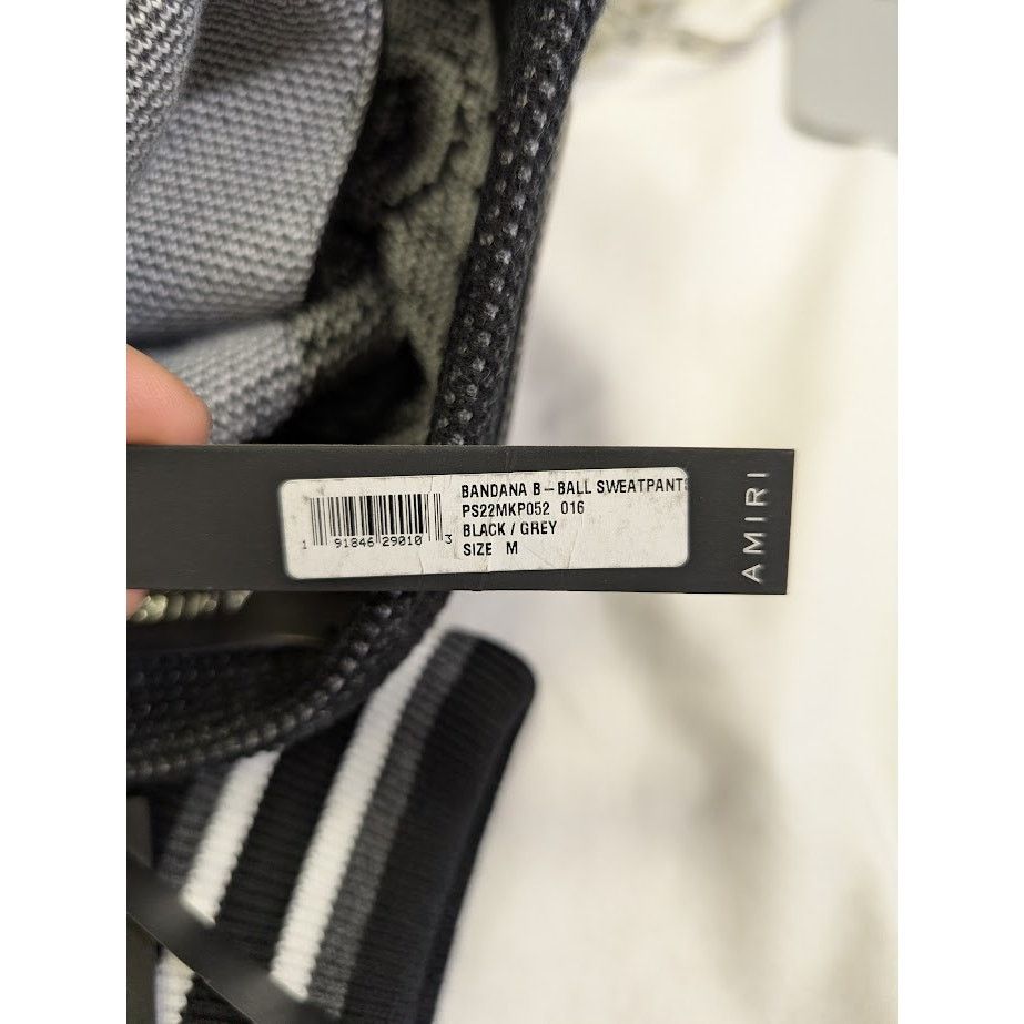 Amiri o1rshd1 Q:2 / Bandana B-Ball Sweatpants & Joggers Black/Grey Size US 32 / EU 48 - 17 Thumbnail