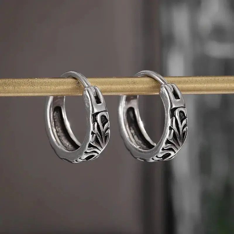 Jewelry Retro Hypoallergenic Hoop Earring (1pairs） Size ONE SIZE - 5 Thumbnail