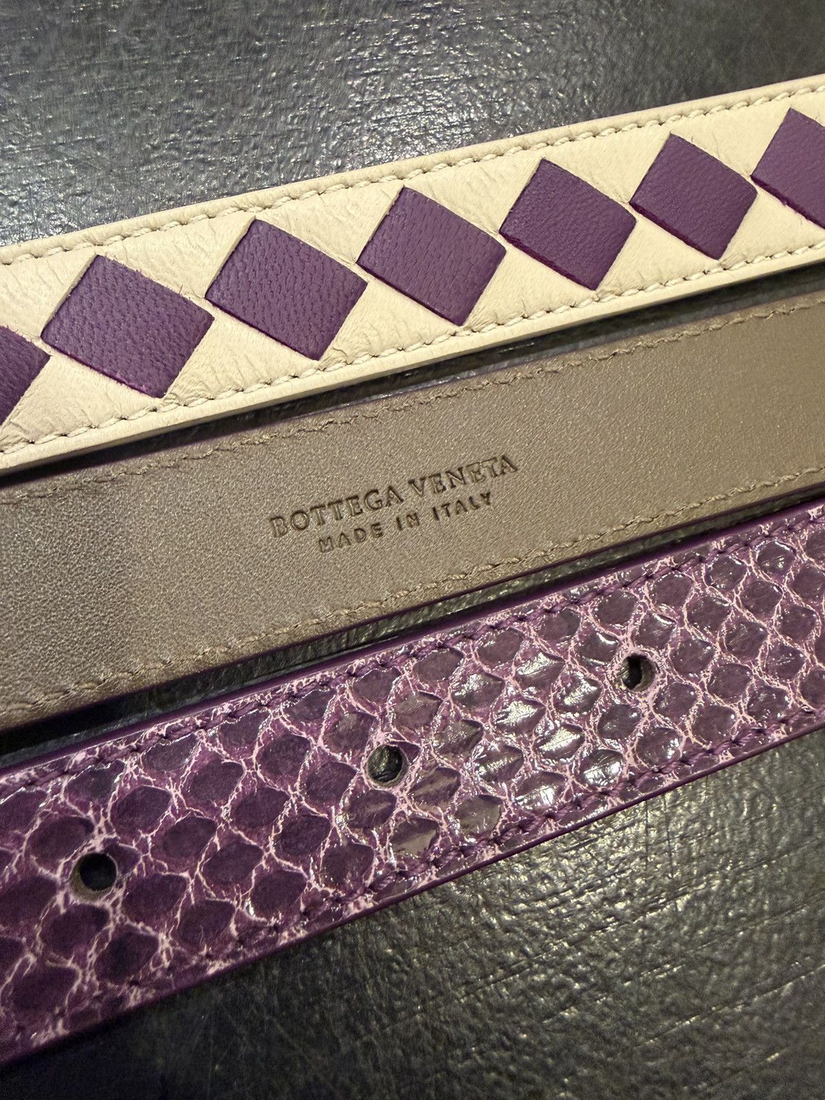 Bottega Veneta Bottega Veneta Intrecaccio Snake Leather Belt Size ONE SIZE - 11 Thumbnail