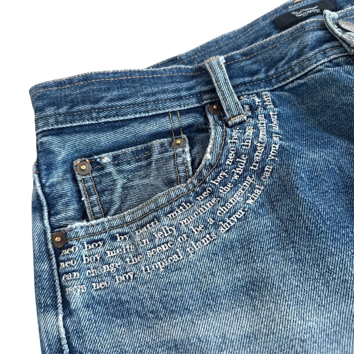 Undercover SS09 “Neoboy” Patti Smith Poem Zip Denim Size US 33 - 5 Thumbnail