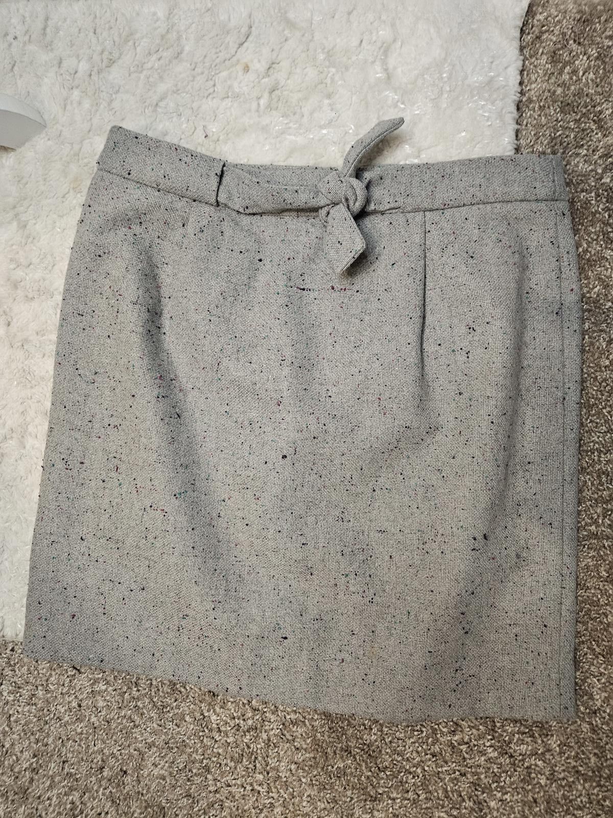 Designer Loft Gray Speckled Skirt with Tie Size 28" / US 6 / IT 42 - 2 Thumbnail