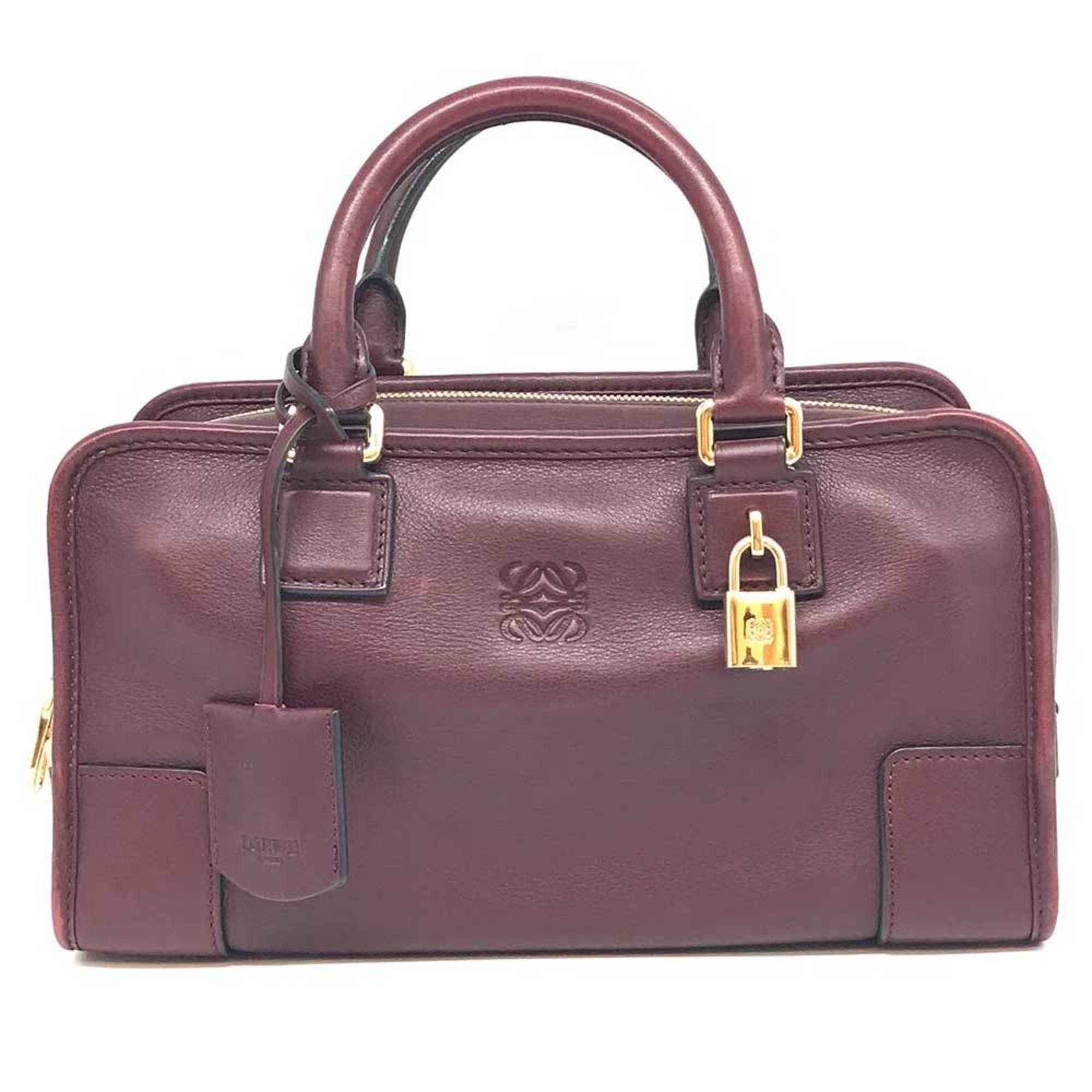 image of Loewe Amazona 28 Anagram Handbag Leather Bordeaux, Women's