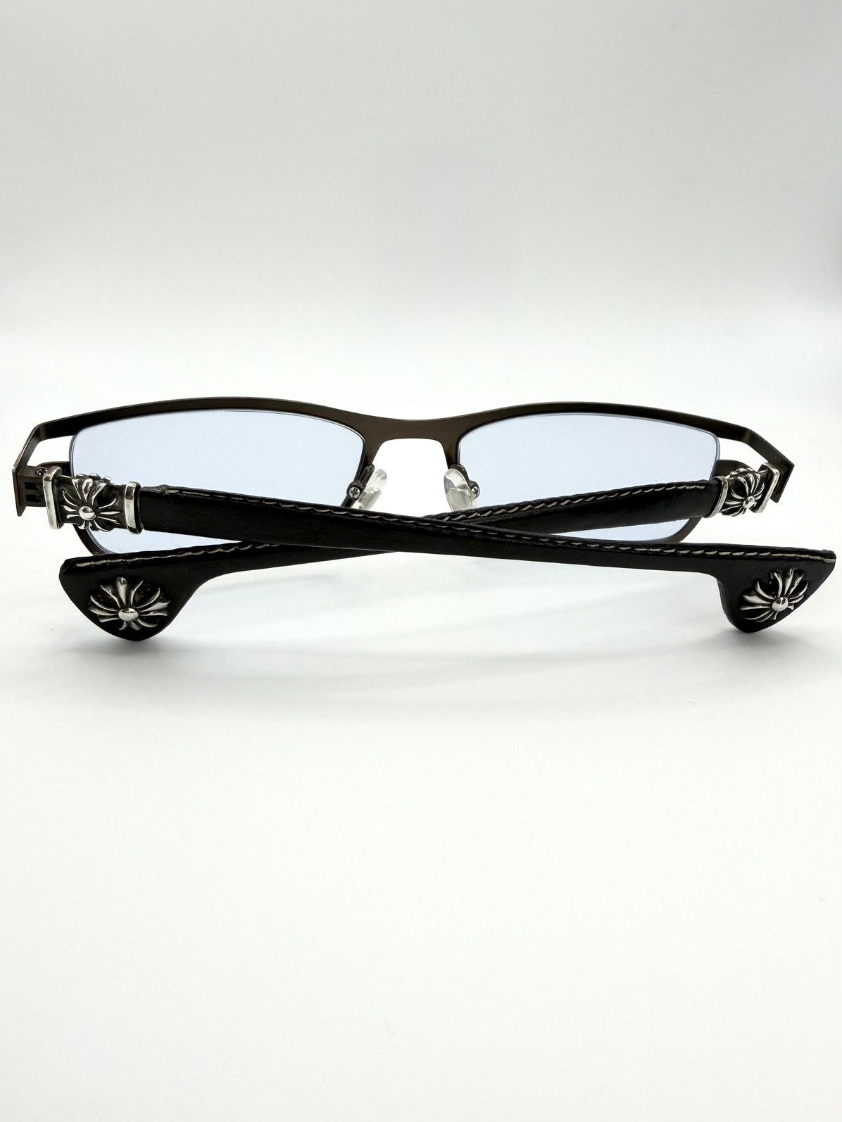 Chrome Hearts Chrome Hearts ‘M. Diver’ Cemetery Cross Leather Glass Frames Size ONE SIZE - 1 Thumbnail