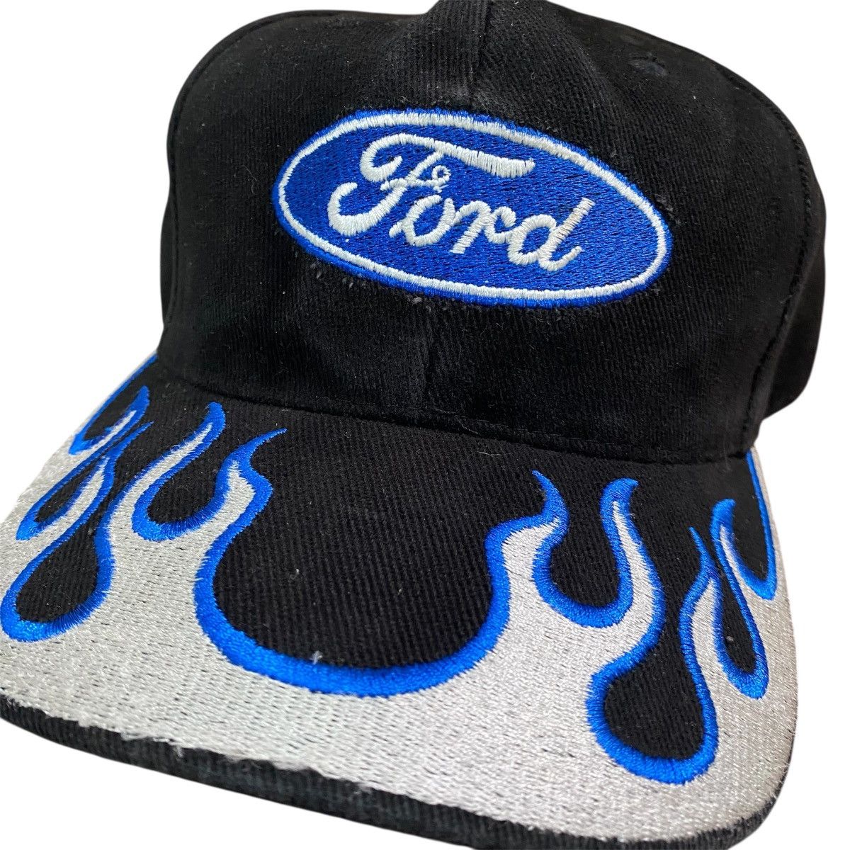 Ford Vintage Y2K Ford Flames Strapback Hat NASCAR Racing Size ONE SIZE - 5 Thumbnail