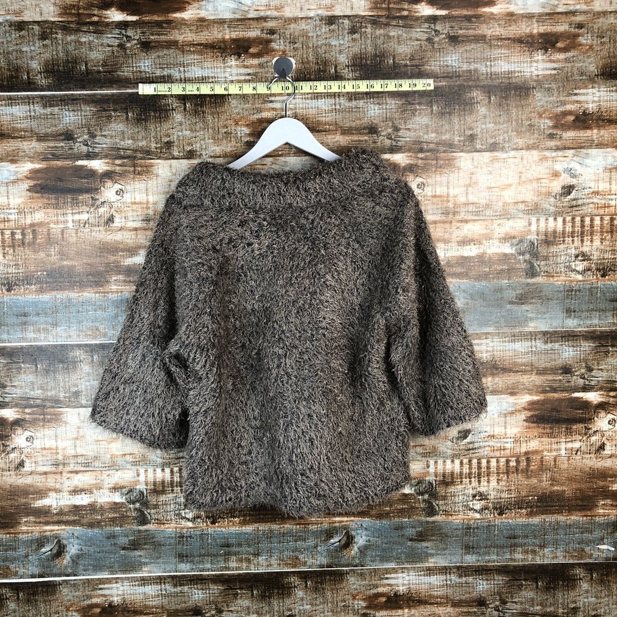 Homespun Knitwear DLL Fashion Messange Grey Mohair fur shaggy Knitwear #C077 Size M / US 6-8 / IT 42-44 - 12 Thumbnail