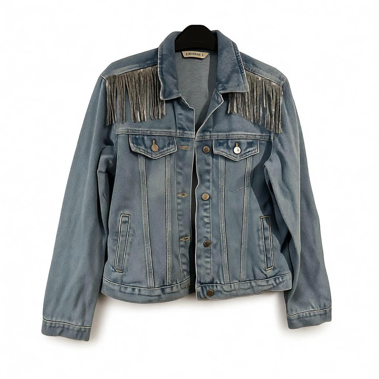 Other y2k embellished denim jacket Silver button glam | size L Size L / US 10 / IT 46 - 2 Thumbnail