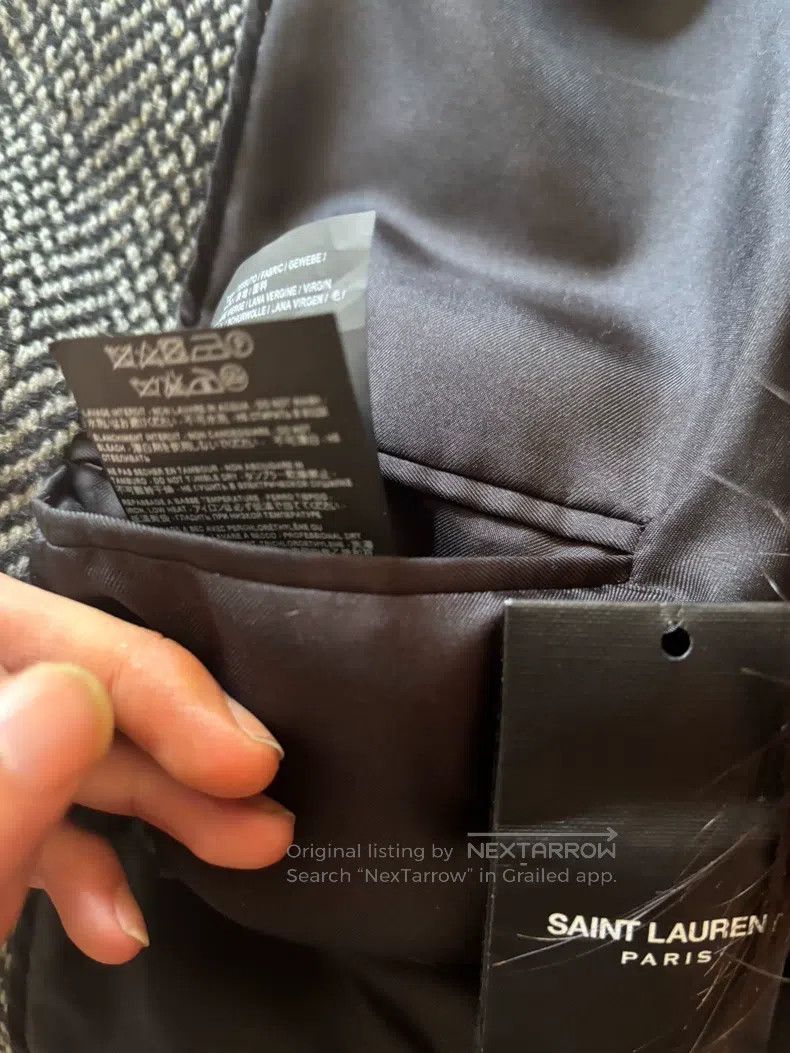 Saint Laurent Paris Saint Laurent Paris Herringbone Tweed Coat Size M / US 6-8 / IT 42-44 - 7 Thumbnail