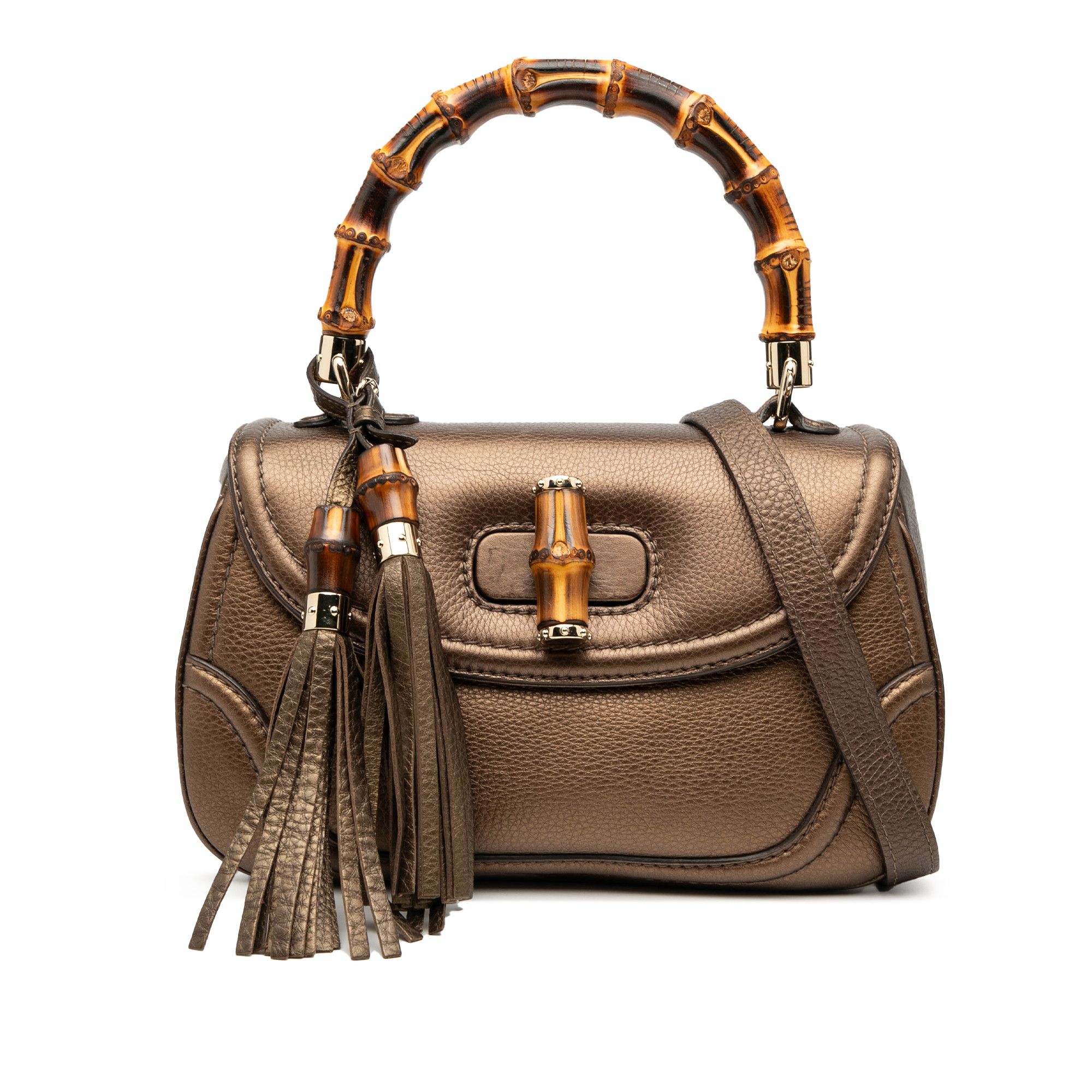 Gucci Gucci Medium Leather New Bamboo Satchel Size ONE SIZE - 1 Thumbnail