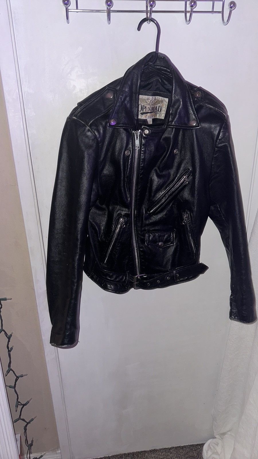Other Vintage Black Leather Motorcycle Jacket size 40 (large) Size US L / EU 52-54 / 3 - 11 Thumbnail