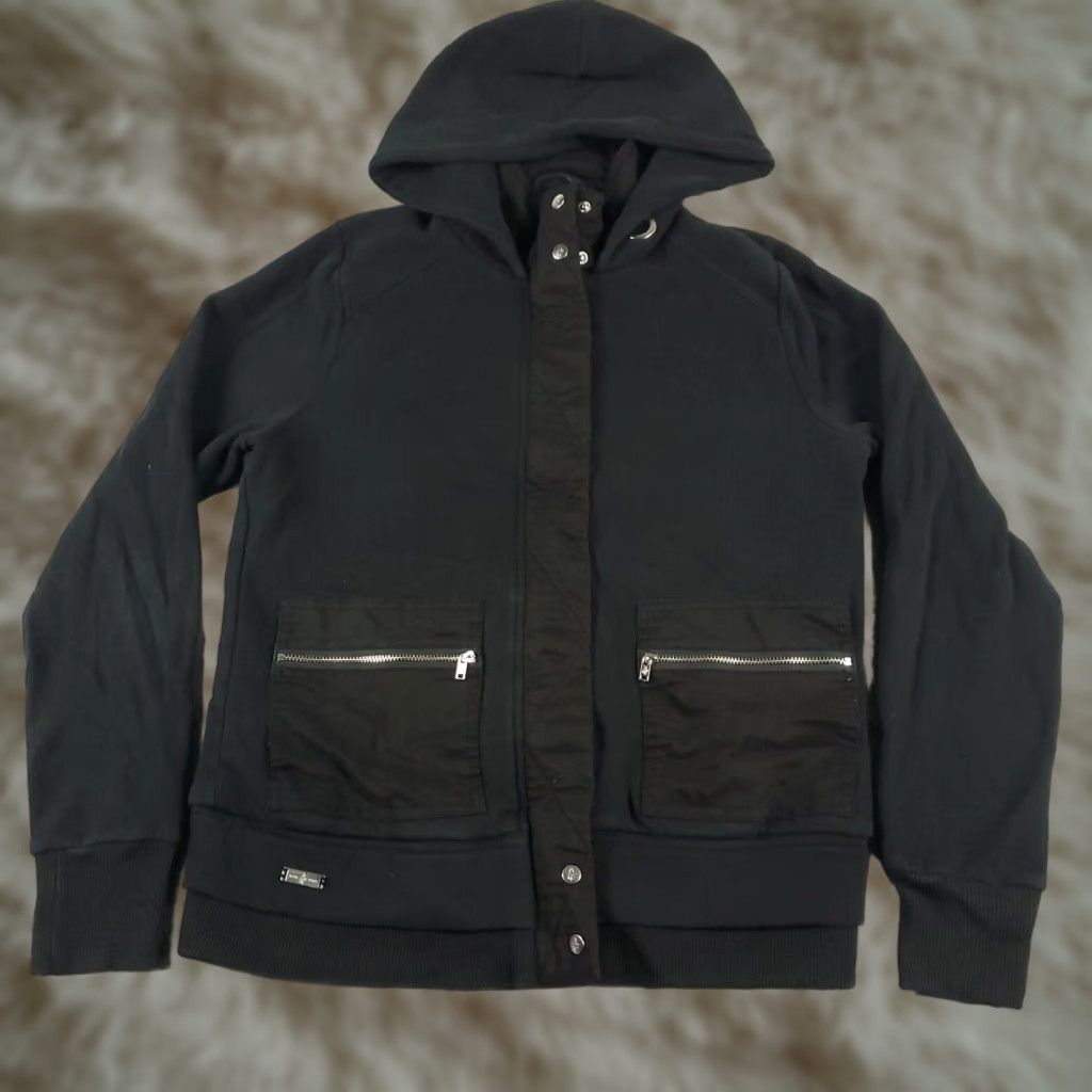 Abercrombie & Fitch Abercrombie & Fitch Jacket Womens Size Small Black Hoodie Full Zip Coat Size S / US 4 / IT 40 - 1 Thumbnail