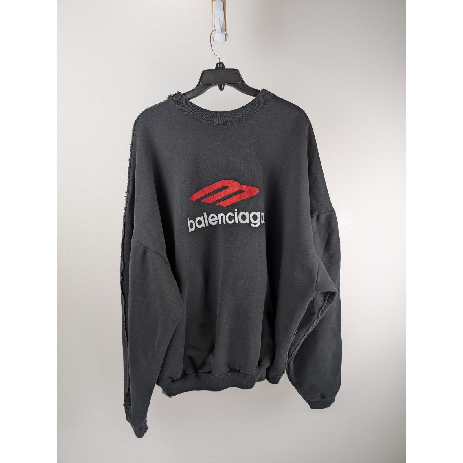 Balenciaga o1rshd1 Double Front Oversize Crewneck Sweatshirt Size US XL / EU 56 / 4 - 9 Thumbnail