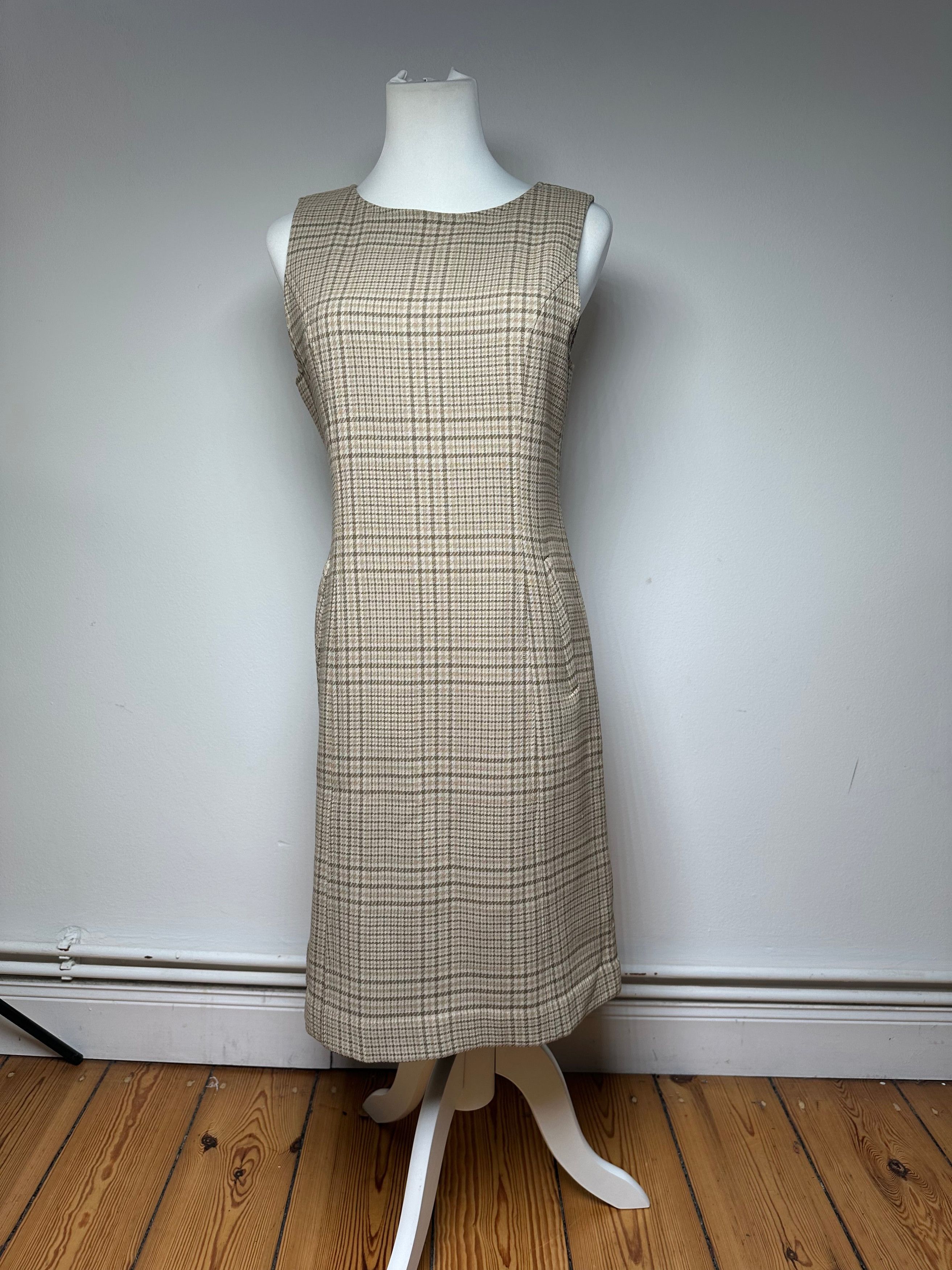 Dior Vintage Wool Checked Dress M Beige Brown Size M / US 6-8 / IT 42-44 - 1 Thumbnail