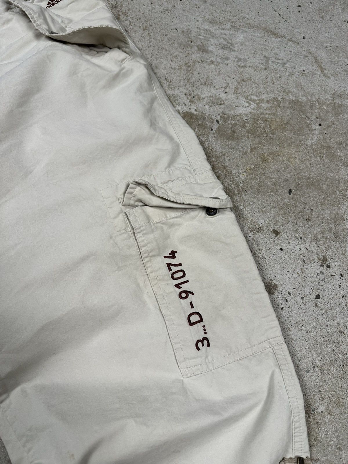 Adidas Vintage Y2K Adidas Beige Baggy Track Cargo Pants Size US 27 - 4 Thumbnail