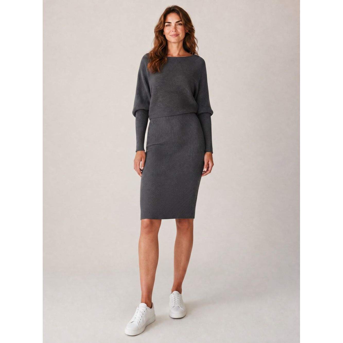 White House Black Market White House Black Market Off-Shoulder Ribbed Grey Sweater D Size XS / US 0-2 / IT 36-38 - 1 Thumbnail