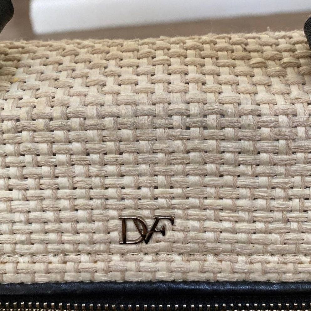 Diane von Furstenberg Diane Von Furstenberg Woven Rattan and Black Leather Satchel Size ONE SIZE - 6 Thumbnail