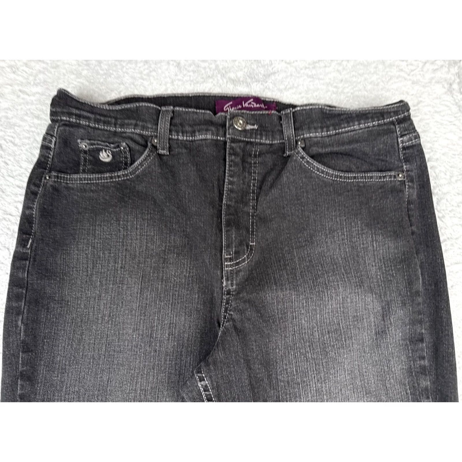 Gloria Vanderbilt Gloria Vanderbilt Jeans Giselle Bootcut Womens 14 Gray Mid Rise Stretch 34x32 Size 36" / US 14 / IT 50 - 4 Thumbnail