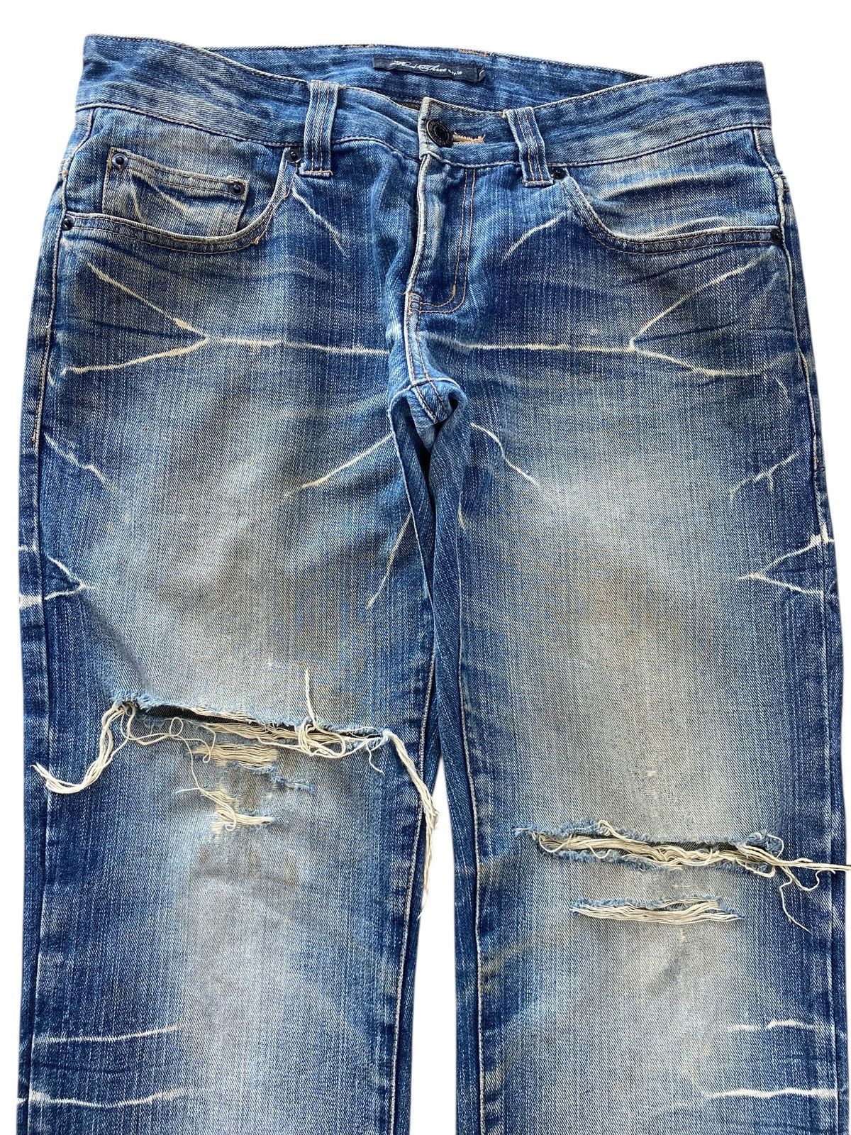 Japanese Brand Japanese Brand Light Wash Ripped Style Straight Leg Jeans Size US 34 / EU 50 - 2 Thumbnail