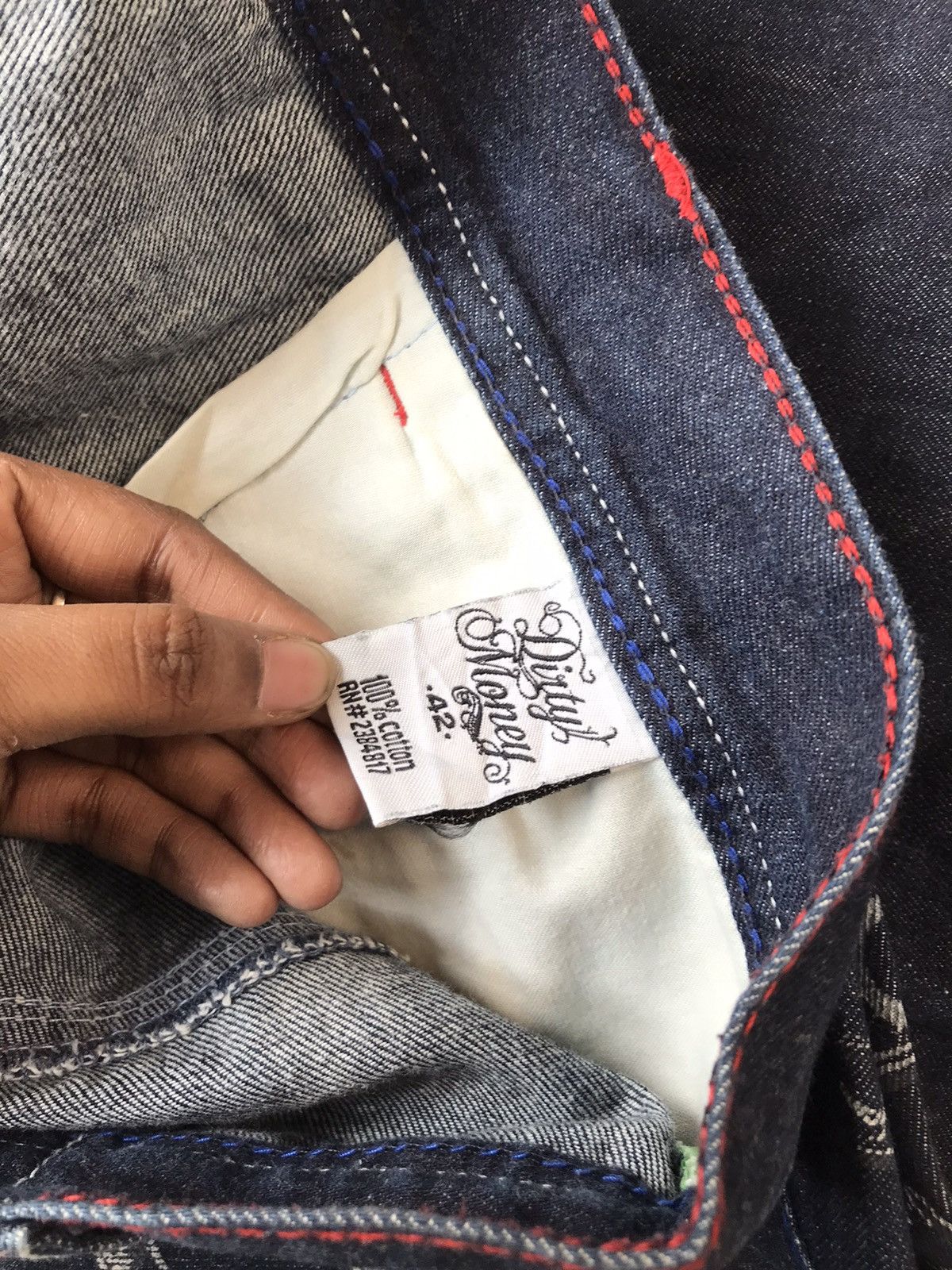 Vintage Vintage dirty money London embroidered SpellOut denim Size US 40 / EU 56 - 6 Thumbnail