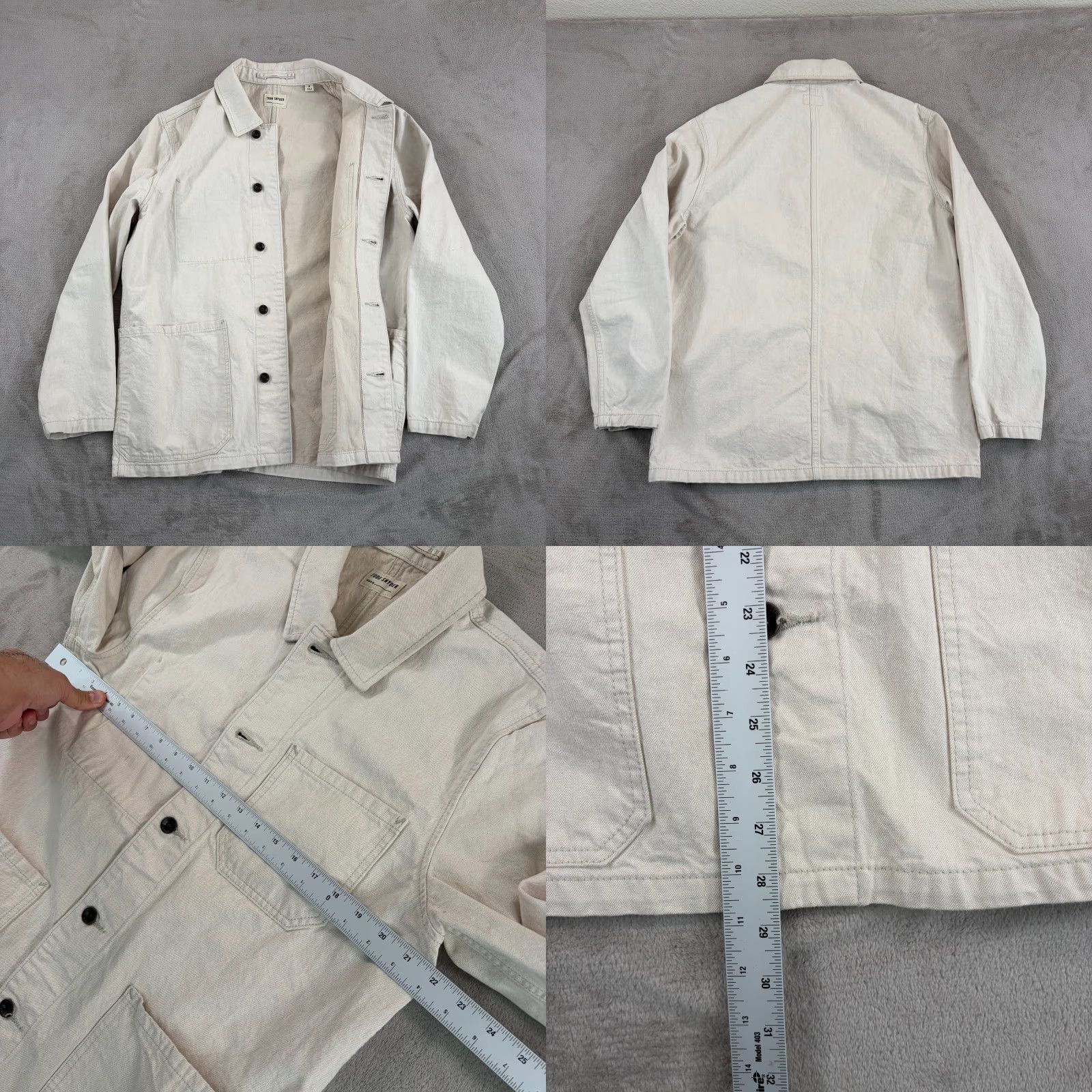 Todd Snyder TODD SNYDER Lightweight Japanese Selvedge Chore Coat in Canvas Men M Ivory 11.5 oz Denim Chore Coat Pockets Baggy Casual Womens Mens Size US M / EU 48-50 / 2 - 8 Thumbnail