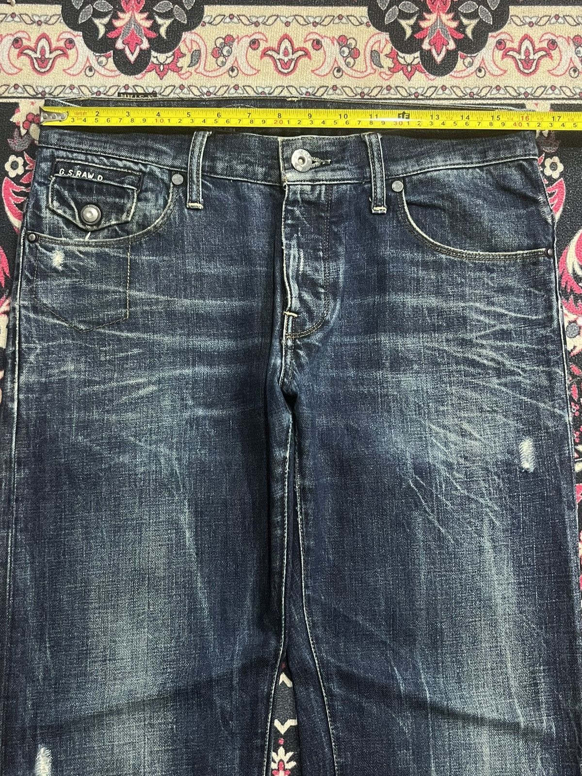 G-Star Vintage Japanese Brand G Star Dark Blue Way Whisker Jeans Size US 32 / EU 48 - 15 Thumbnail