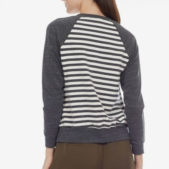 TART Collections Tart Zip Up Moto Sweatshirt Jacket Wrap Side Zip Stripe Grey Size M / US 6-8 / IT 42-44 - 3 Thumbnail