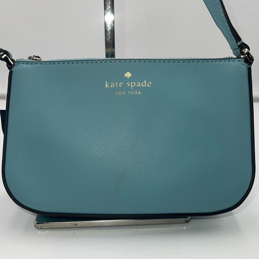 Kate Spade Kate Spade Small Saffiano PVC Crossbody in Smokey Blue Size ONE SIZE - 2 Thumbnail