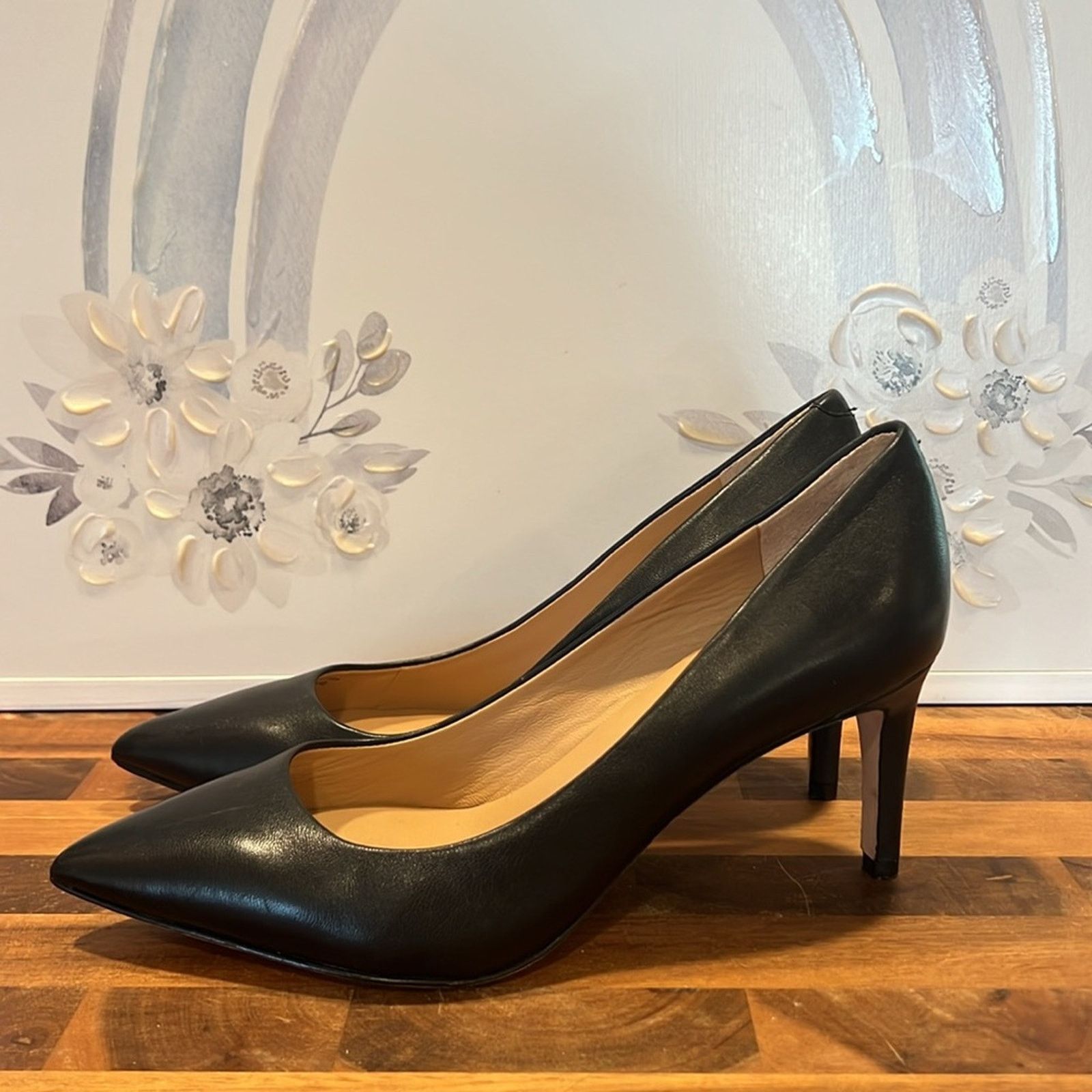 Diane von Furstenberg Diane Von Furstenberg The Olee Black Leather Heels Size US 7.5 / IT 37.5 - 4 Thumbnail
