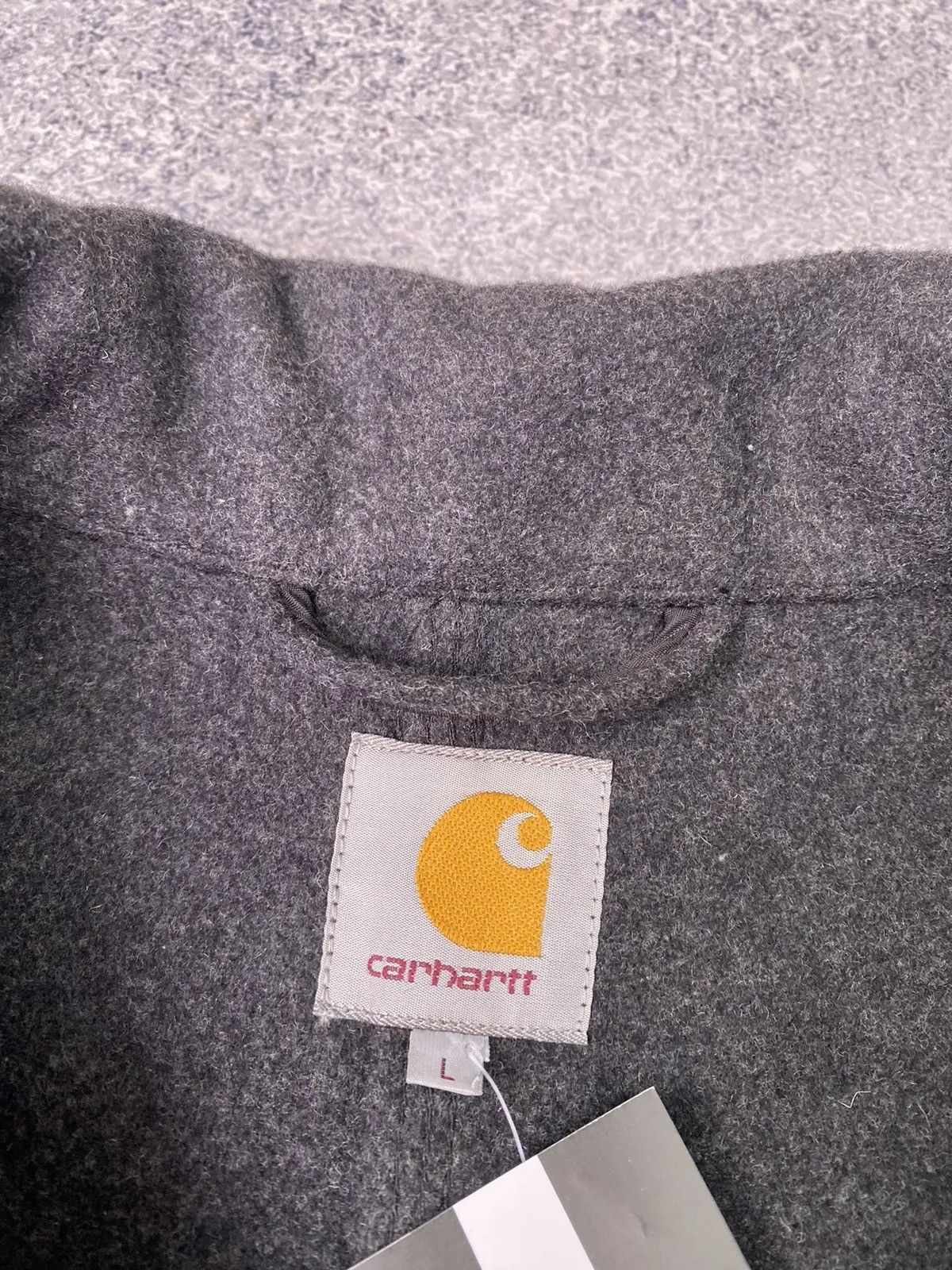 Carhartt × Vintage Vintage Carhartt woolen gil grey Coat Size US L / EU 52-54 / 3 - 7 Thumbnail