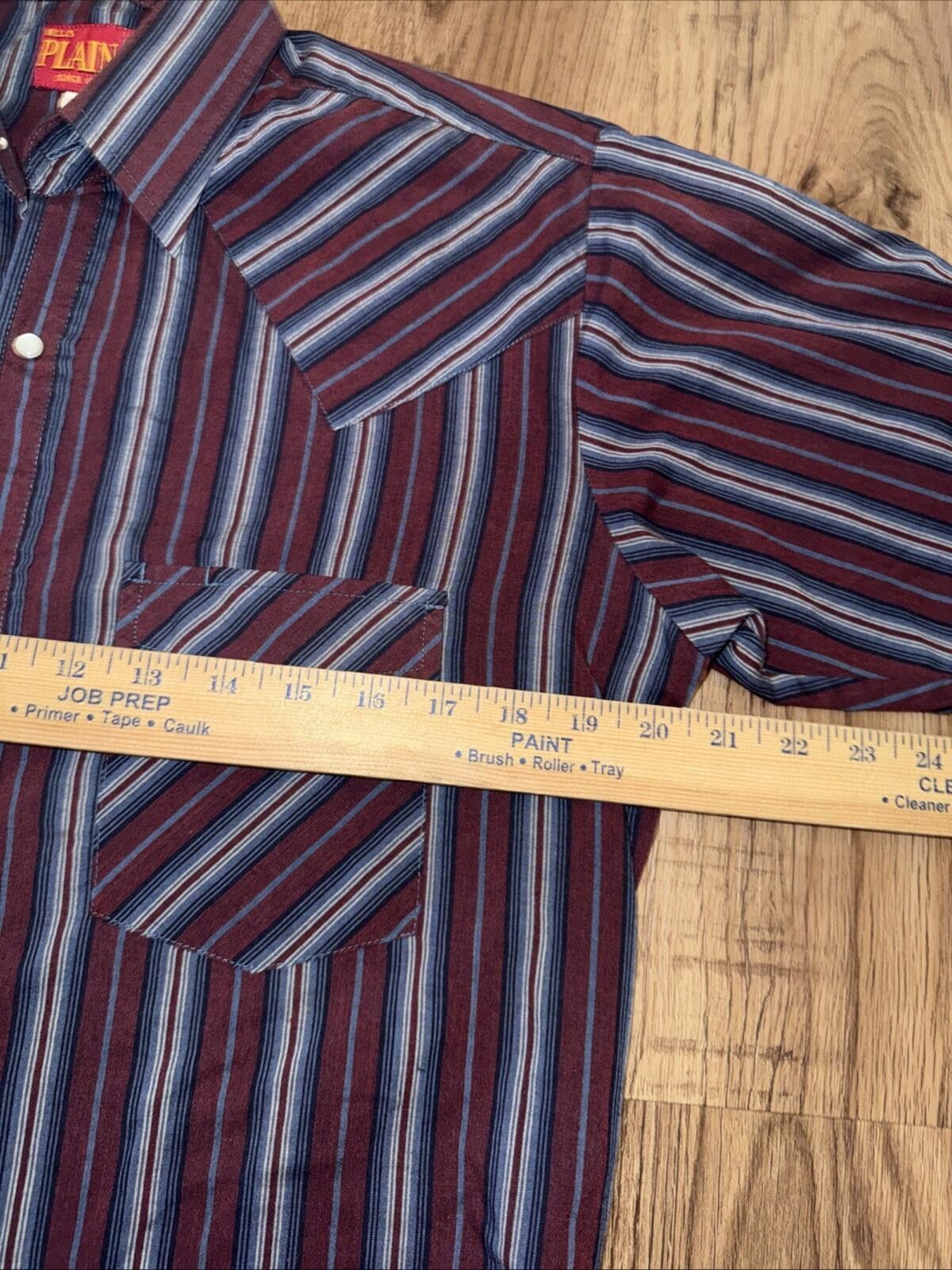 Plain Gravy Plains Pearl Snap Men's Small Shirt Red Western Stripe Size US S / EU 44-46 / 1 - 4 Thumbnail