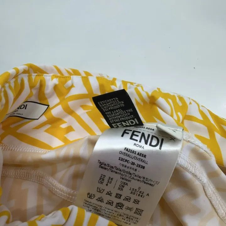 Fendi Fendi Yellow Sports Set with Shorts and Top -2508 Size S / US 4 / IT 40 - 6 Thumbnail