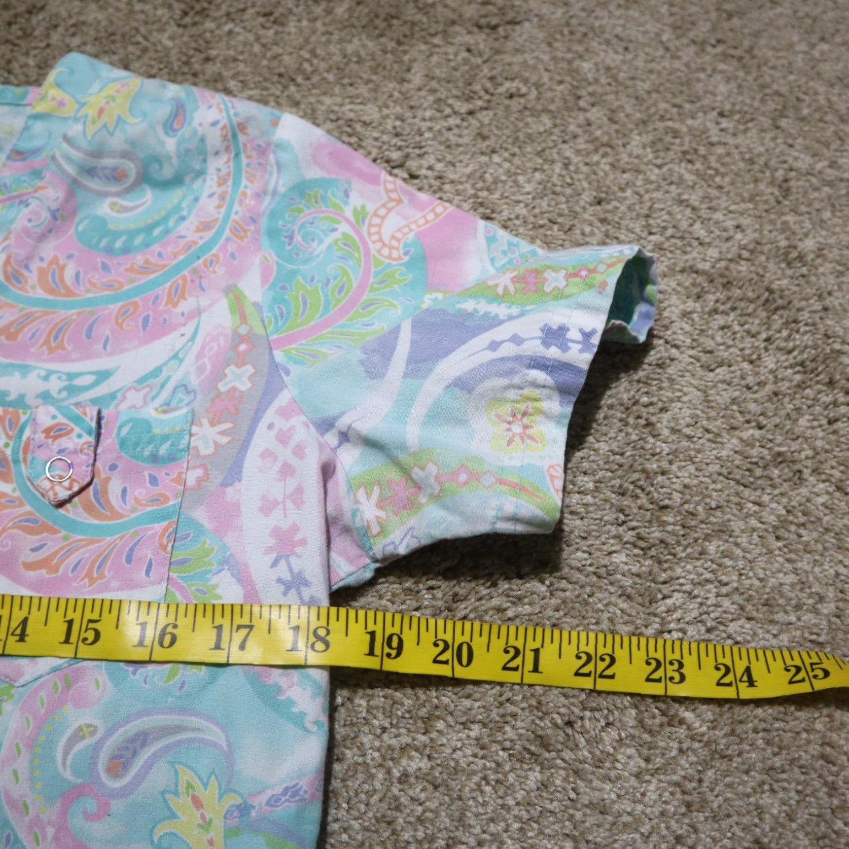 Pinko VINTAGE UA Scrubs Shirt Adult Women Size M Pink Green Blue Paisley Floral Shirt Womens Size S / US 4 / IT 40 - 6 Thumbnail