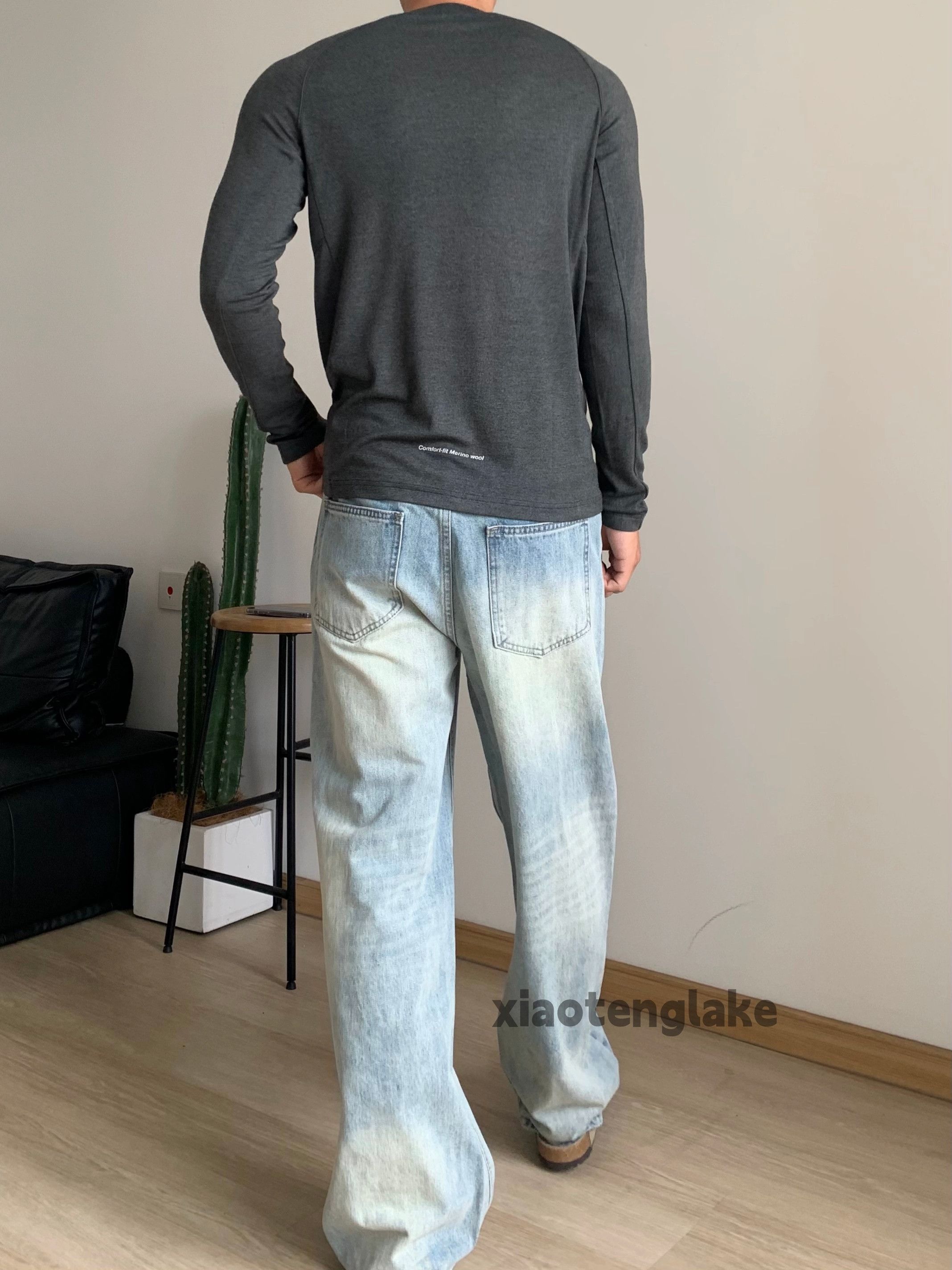 Jean × Vintage washed faded cleanfit yuppie loose baggy jeans Size US 30 / EU 46 - 3 Thumbnail