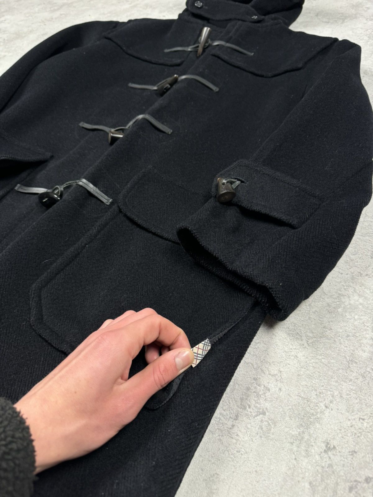 Burberry Burberry London Wool Duffle Coat Black Toggle Hooded Jacket Size US L / EU 52-54 / 3 - 6 Thumbnail