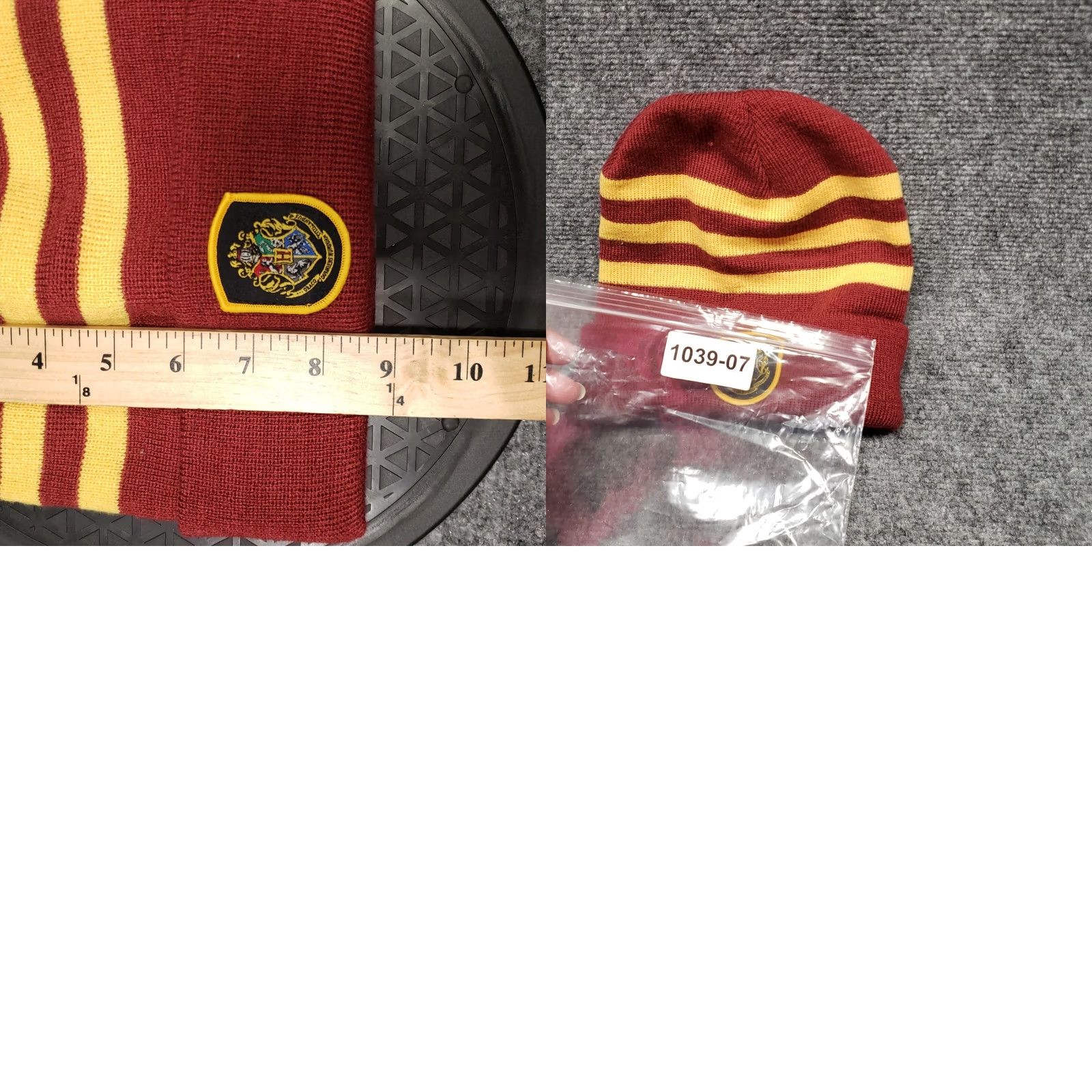 Vintage Harry Potter Hogwarts Hat Beanie Red Striped Knit Wizard Mens One Size Size ONE SIZE - 8 Thumbnail