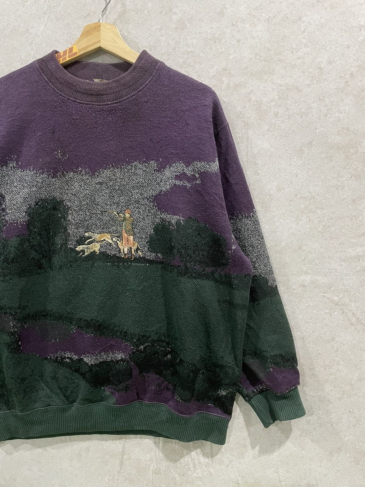 Japanese Brand × Vintage Crazy Vtg Knit Sweatshirt All Over Print Size US XL / EU 56 / 4 - 3 Thumbnail