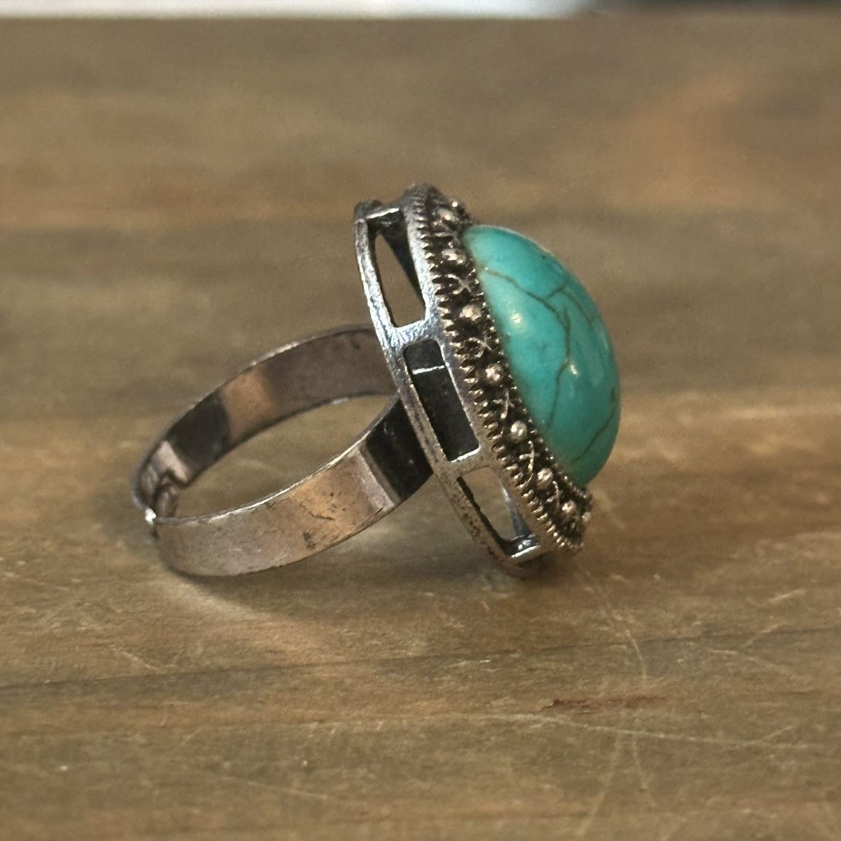 Vintage Vintage faux turquoise statement ring Size ONE SIZE - 5 Thumbnail