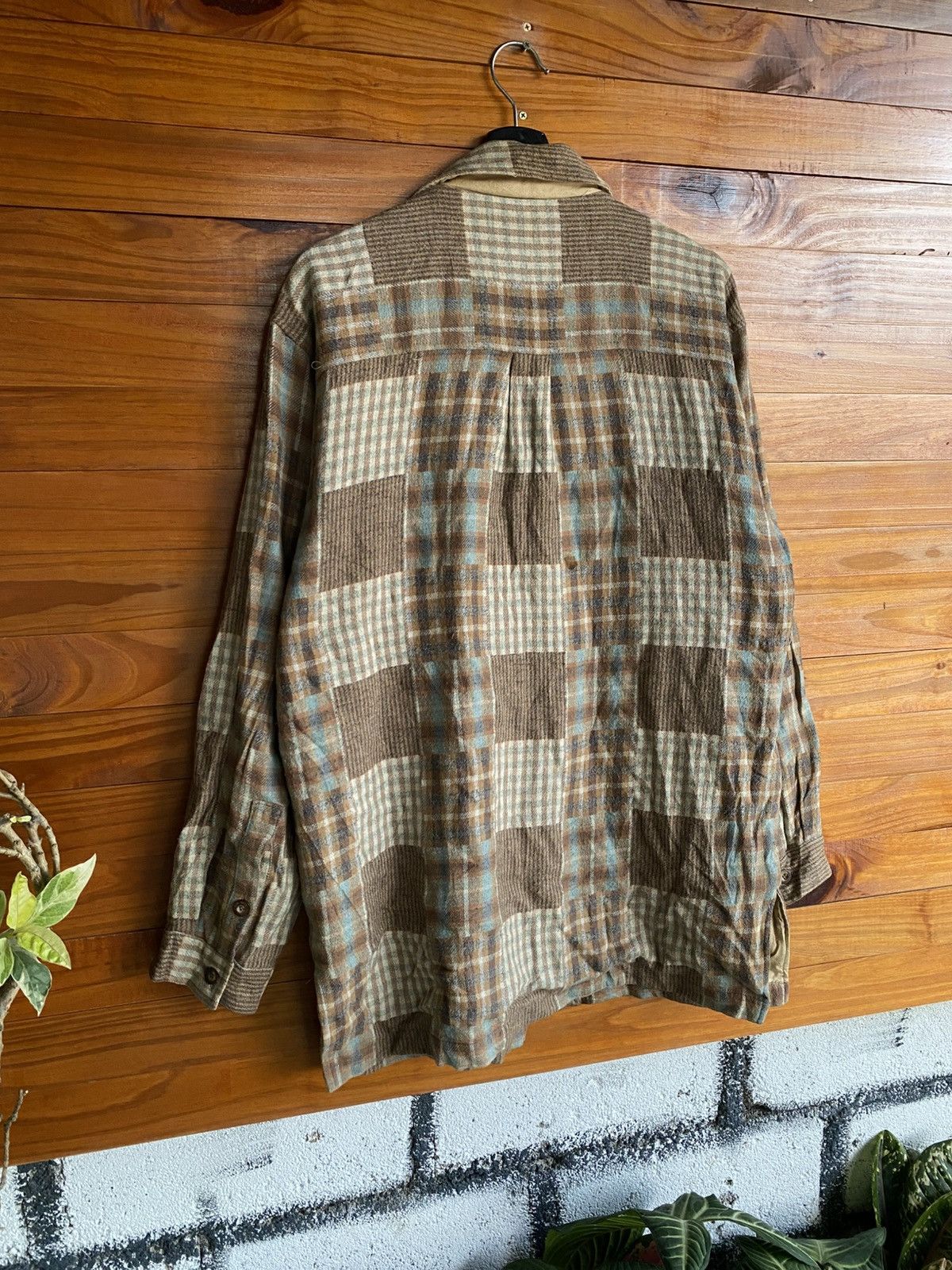 Valentino Vintage Valentino Jeans Patchwork Multi Check Overshirt Size US M / EU 48-50 / 2 - 17 Thumbnail