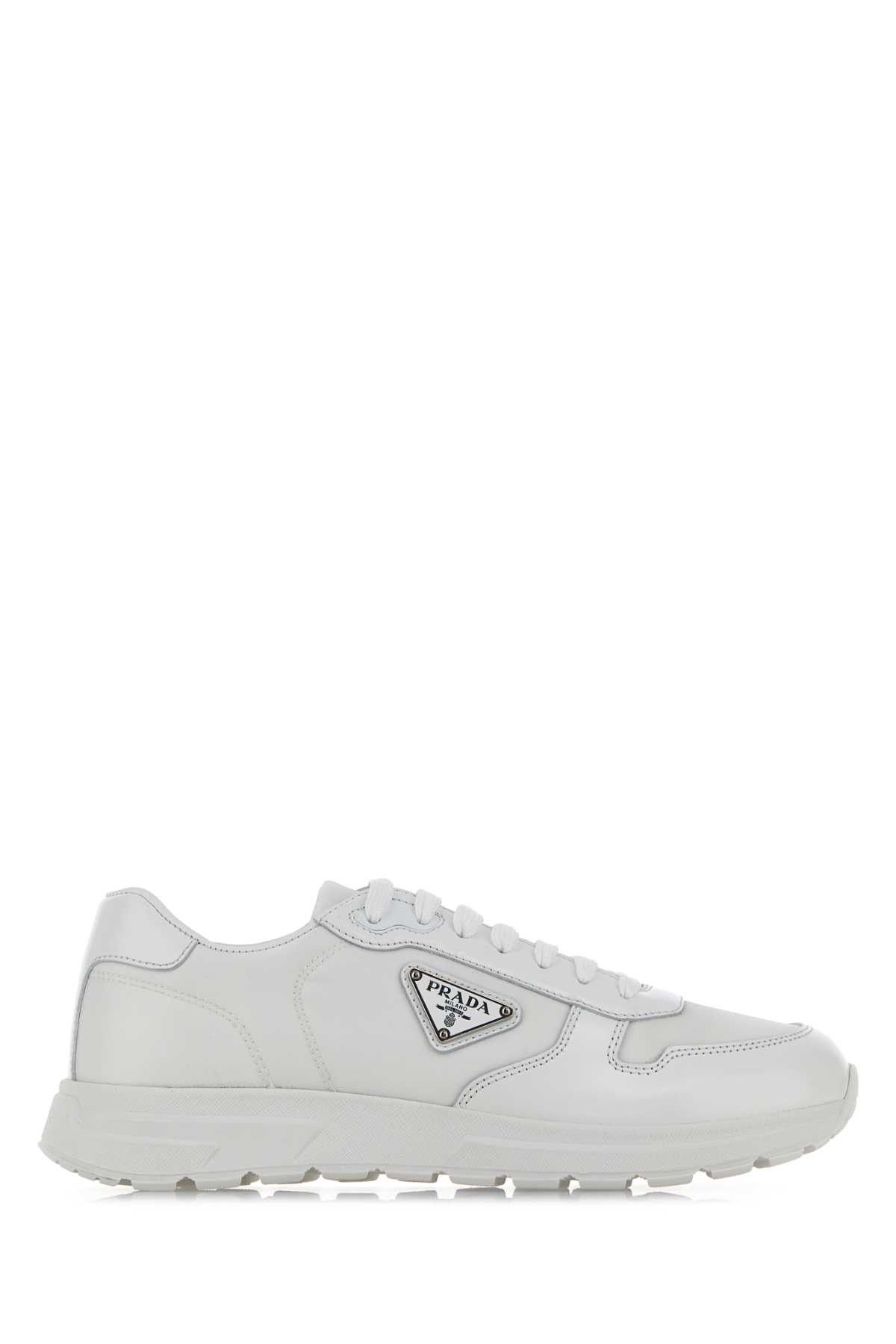 Prada White Nylon And Leather Prax 2.0 Sneakers Size US 12 / EU 45 - 1 Thumbnail