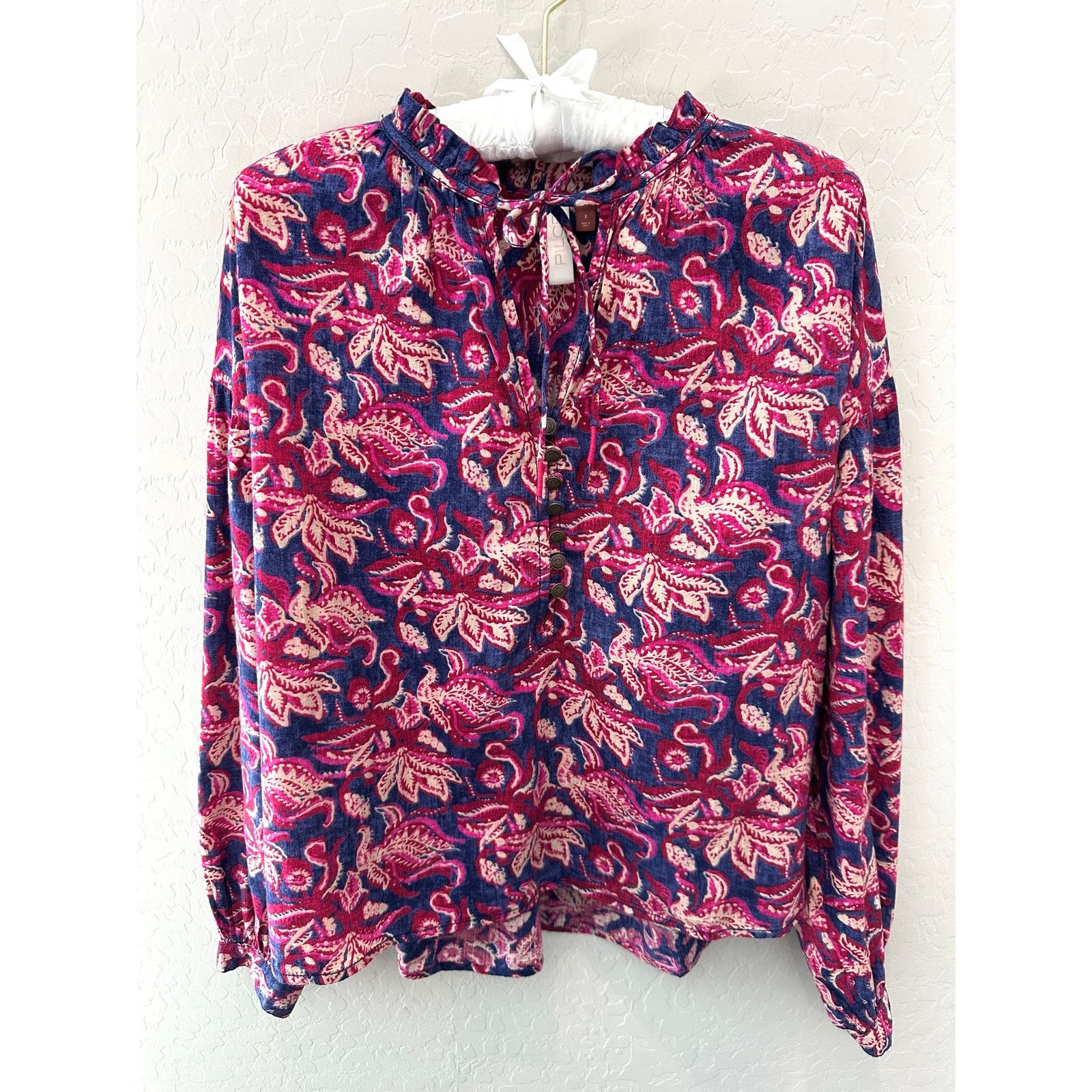 Anthropologie ANTHROPOLOGIE | Pilcro Lucille Paisley High Neck Peasant Top Size S / US 4 / IT 40 - 1 Thumbnail