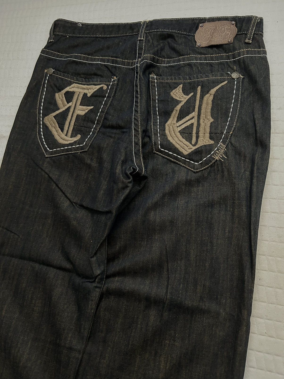 Ecko Unltd Letter Embroidered Dark Brown Pants