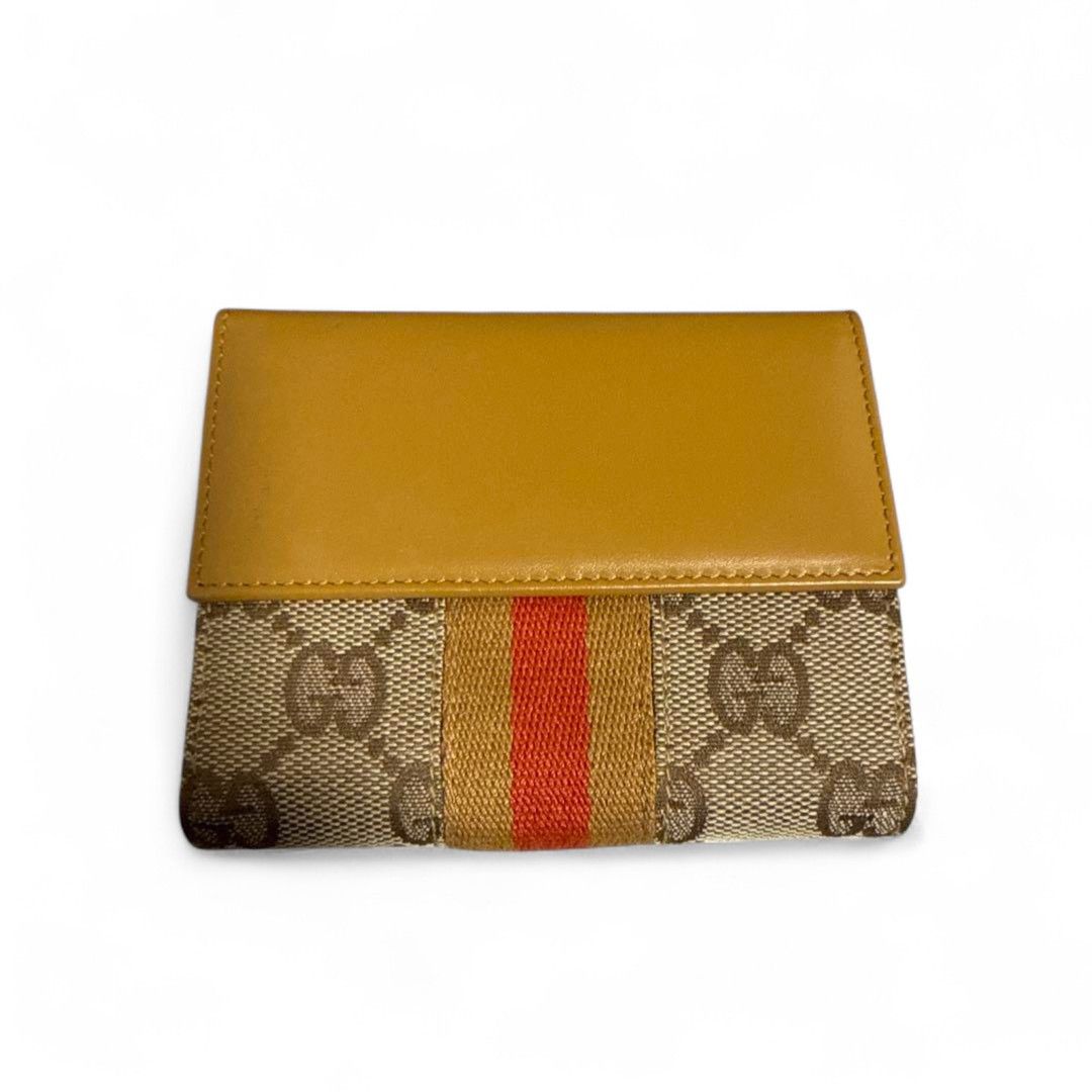 Gucci Gucci - GG Monogram Canvas Wallet Bifold Brown with Card Size ONE SIZE - 2 Thumbnail