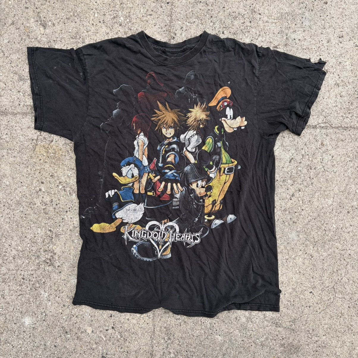 Vintage OG Kingdom Hearts Tee Thrashed Distressed Size Large
