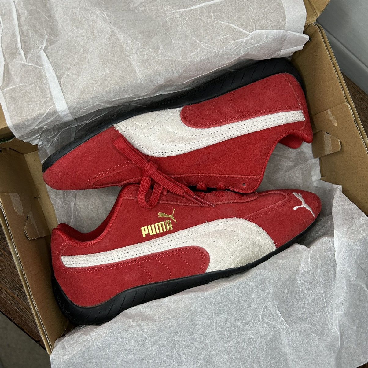 Puma Speedcat OG Red White Suede Sneakers 7Y/Women8.5