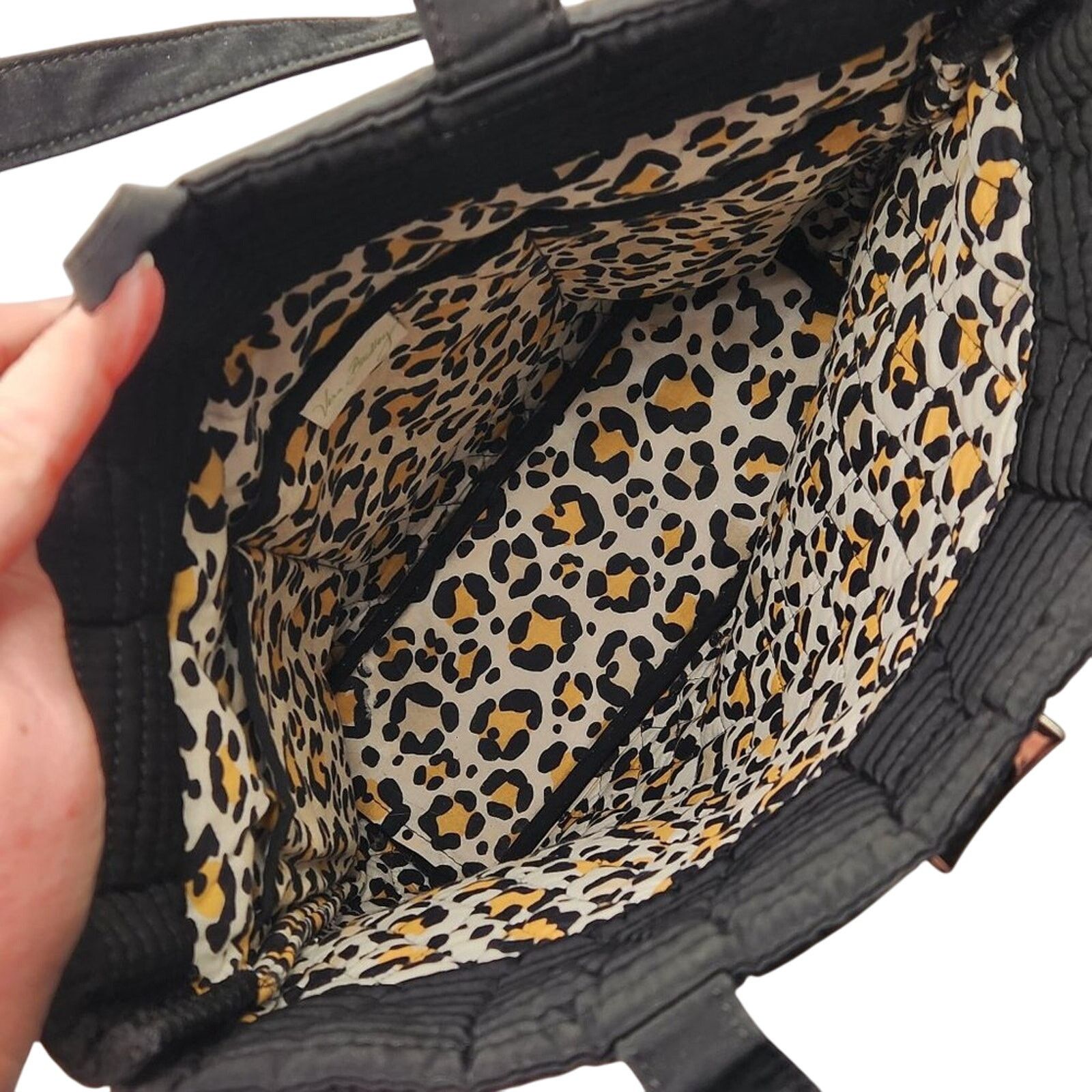 Vera Bradley Vera Bradley Black and Leopard Tote with Toggle Closure Size ONE SIZE - 3 Thumbnail