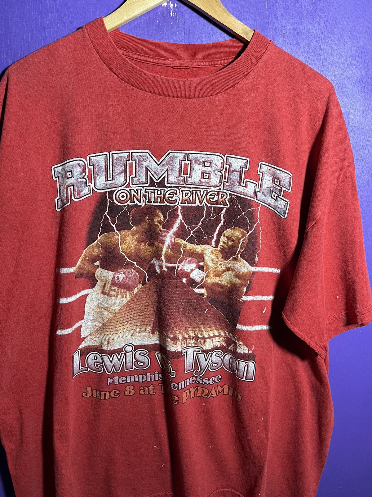 Vintage Vintage 90s Lewis vs Tyson at the pyramid t-shirt Size US XXL / EU 58 / 5 - 3 Thumbnail